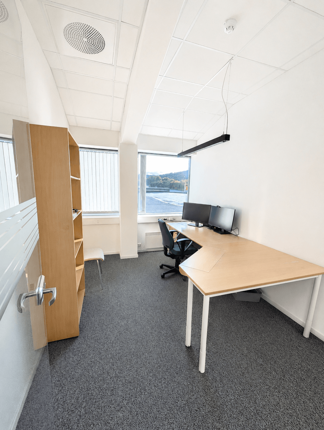 Modenre kontorlokaler med 12 cellekontor til leie