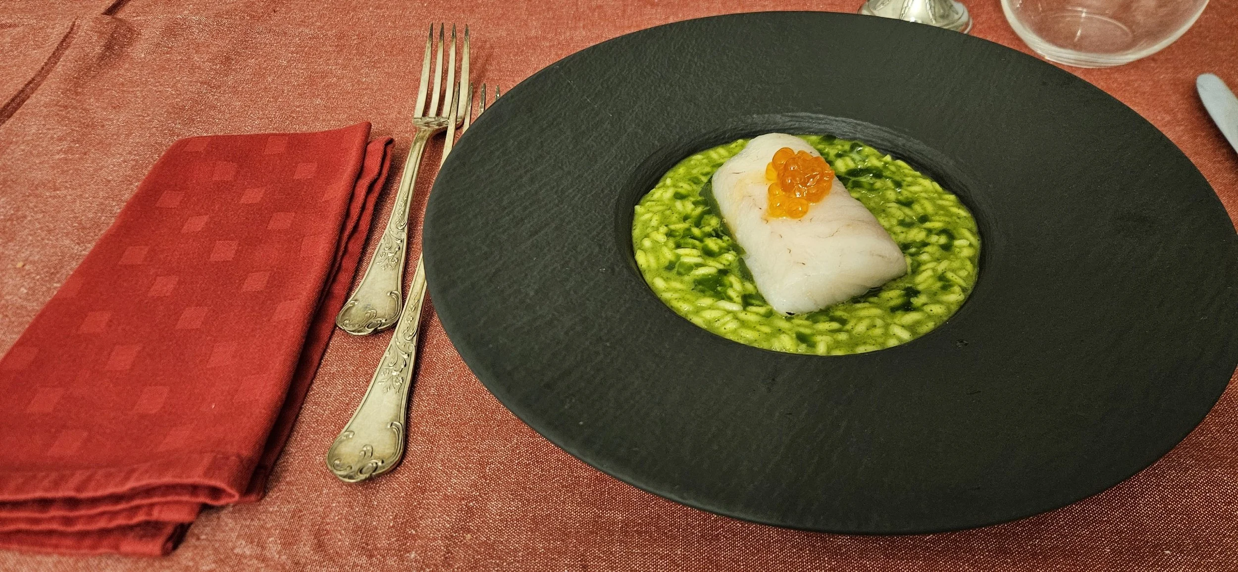 Nasello confit Risotto al prezzemolo