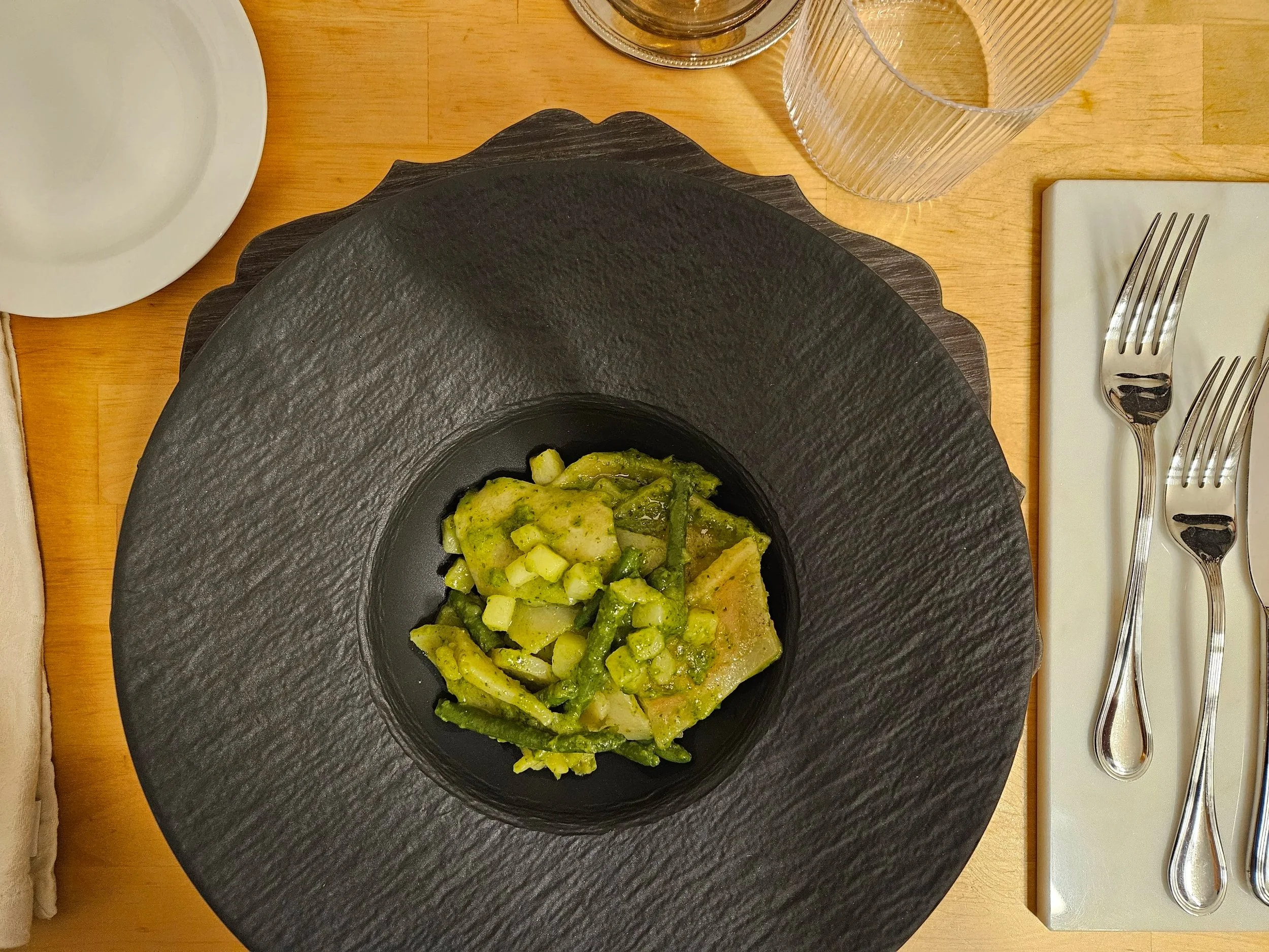 Testaroli Pesto Fagiolini e Patate