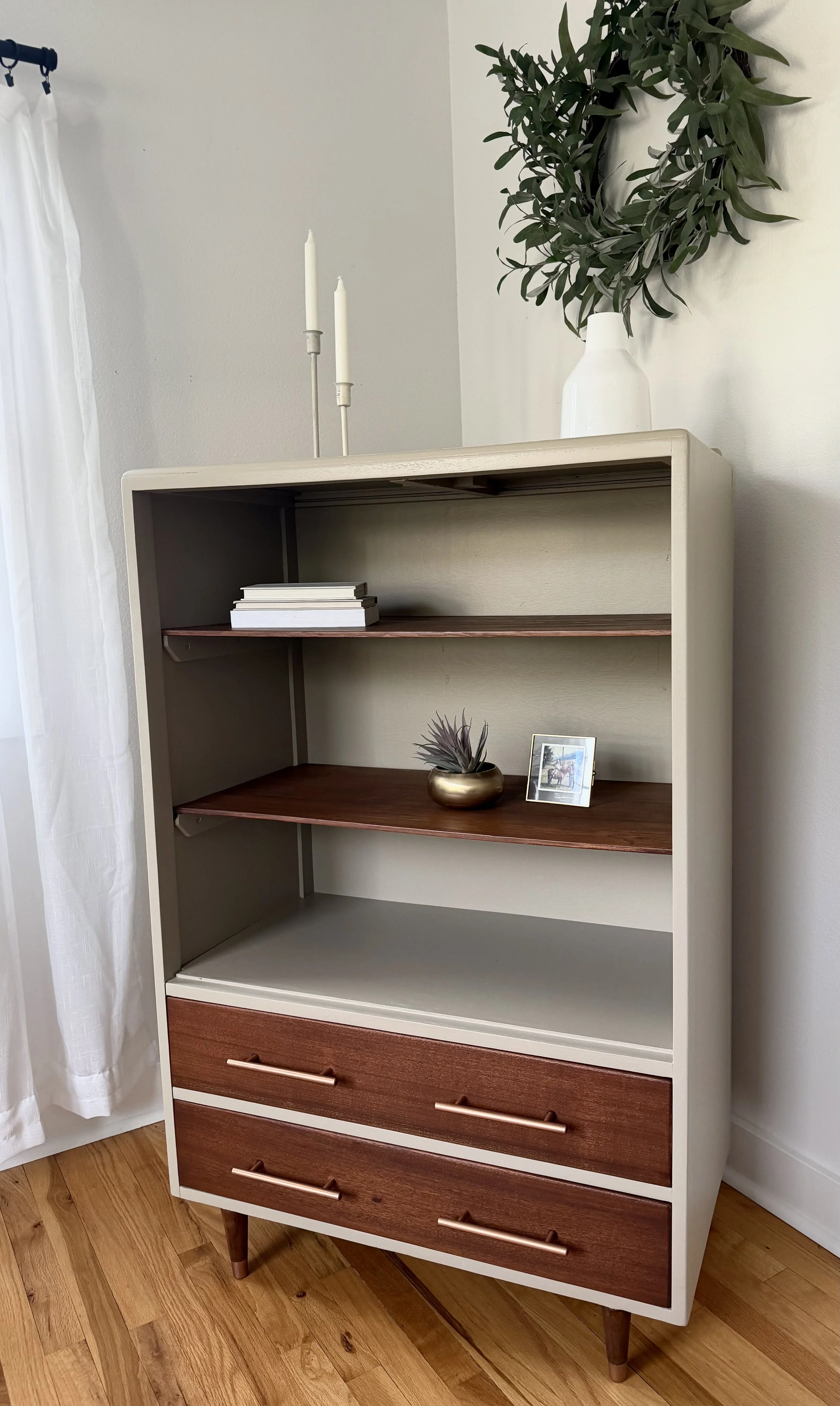 Mid-Century Modern Solid Wood Cabinet