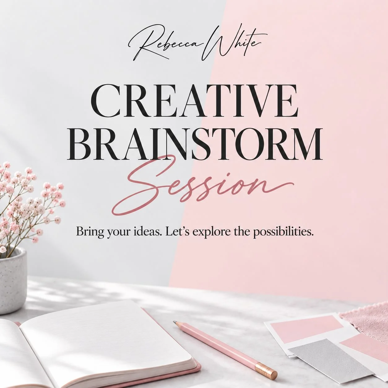 Plenty of ideas, but no clue which one to run with? Let&rsquo;s get them out of your head and onto the page. 💡

My Creative Brainstorm Session gives you one hour with me via Zoom to talk through your ideas, explore what could work for your business 