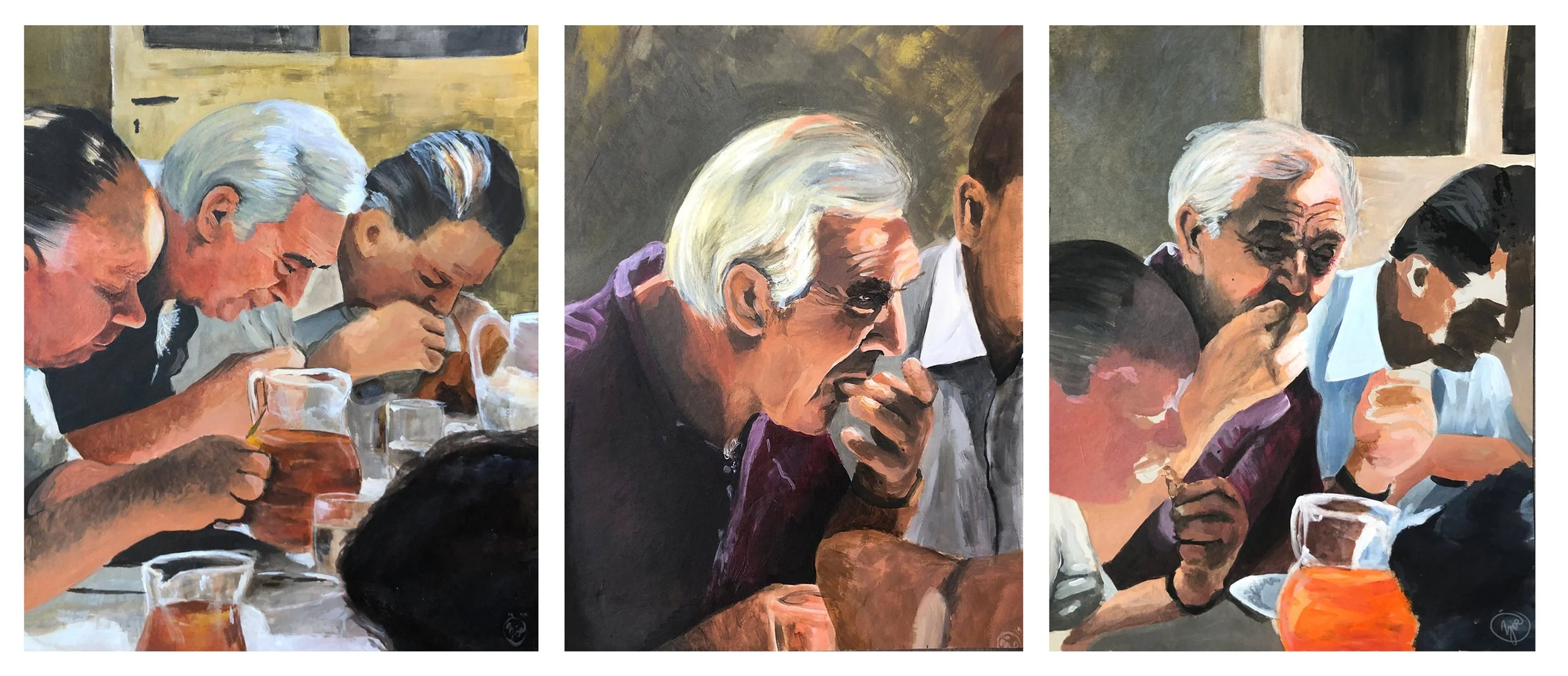 "Triptych" acrylic on canvas, 2019