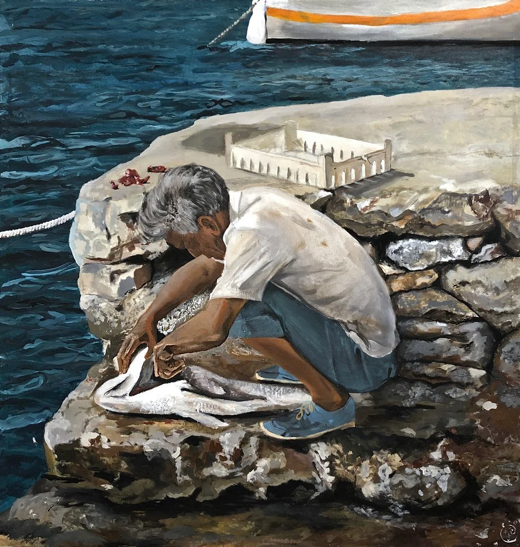 "Fisherman" acrylic on canvas, 2019