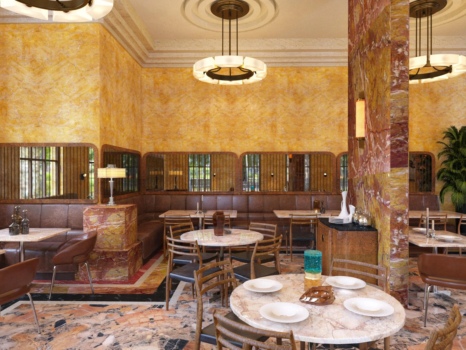 restaurant design concept and 3D visualization