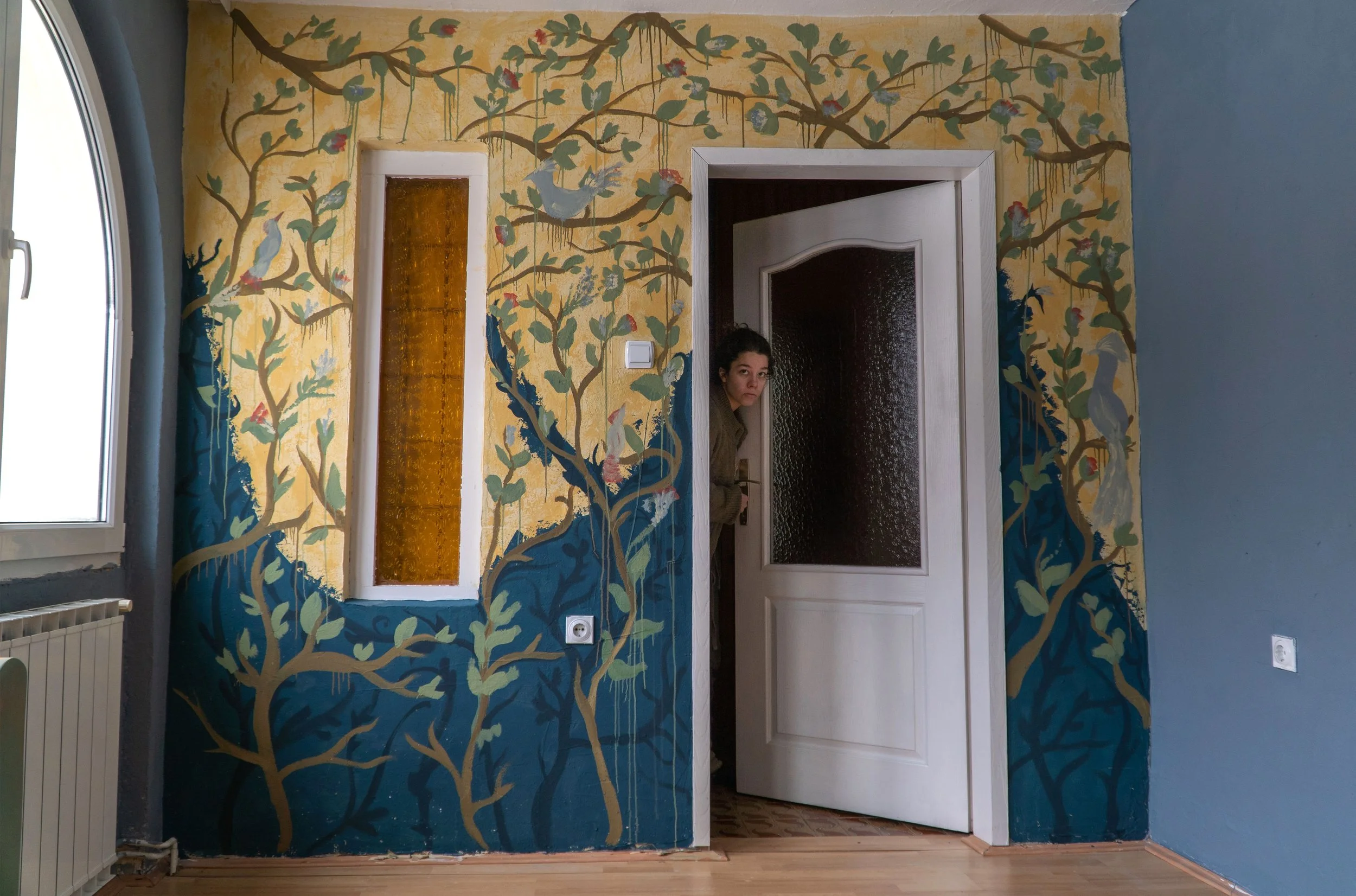 freehand painted mural
