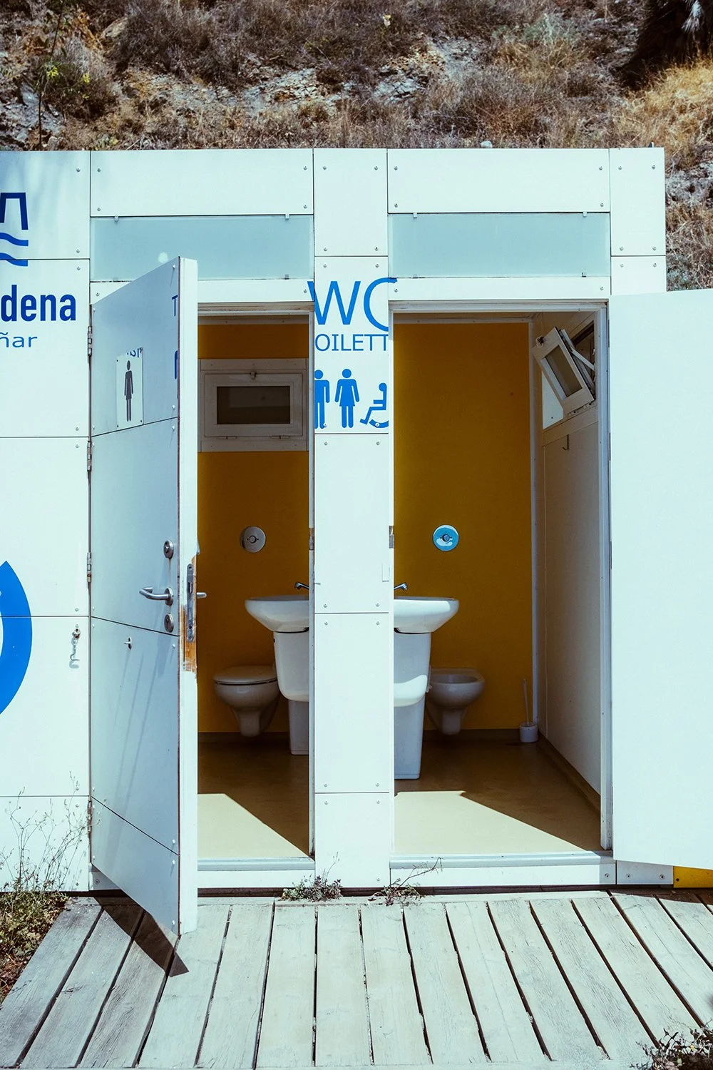 Toilet in the beach in Benalmadena. Fine art photography from Costa Del Sol