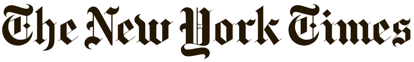 Logo of The New York Times newspaper in blackletter font.