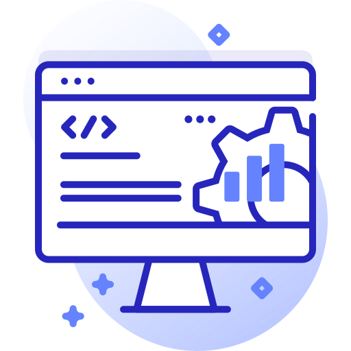 Digital illustration of a computer monitor displaying a code editor with a code snippet and a thumbs-up icon, representing programming or software development.