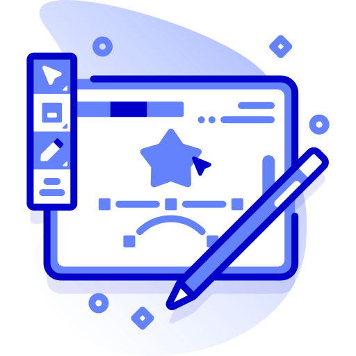 Digital illustration of a computer screen showing a star rating and editing tools with a pen in front.