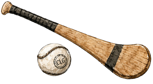 A baseball bat and a worn baseball with the letters 'CLG' on it.