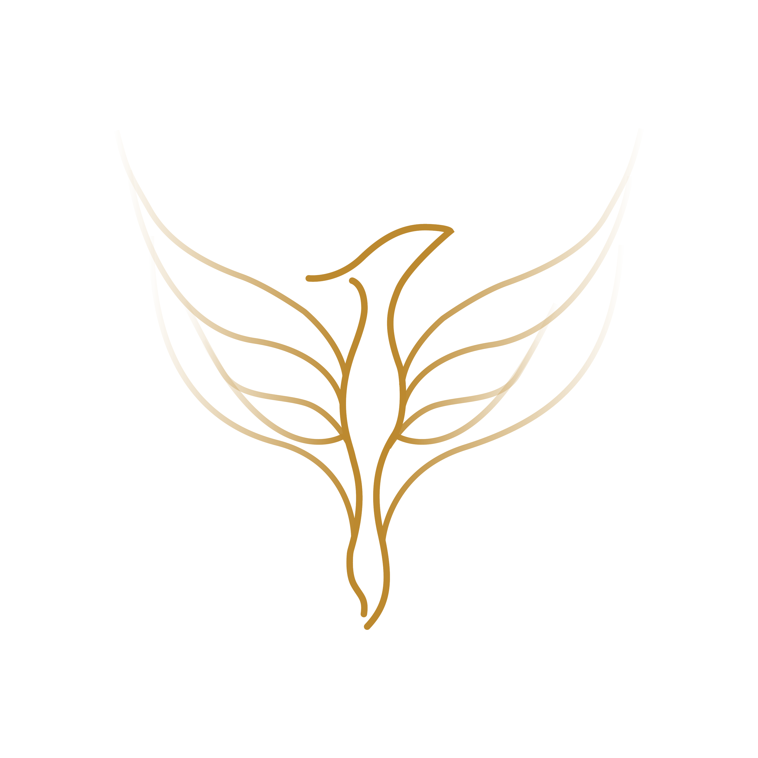 A golden illustration of a Milcham bird