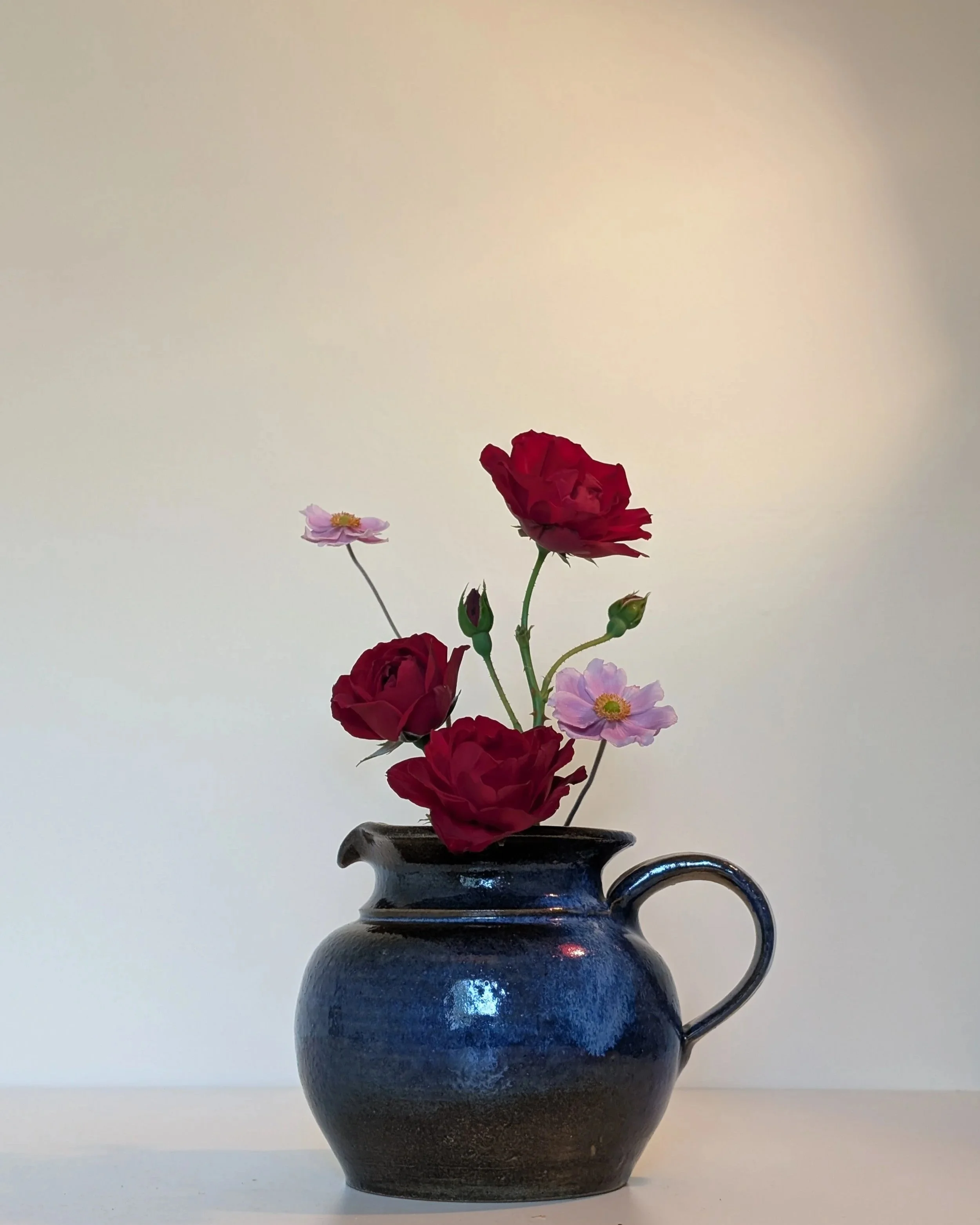 Rose and Japanese Thimble Flower Arrangement