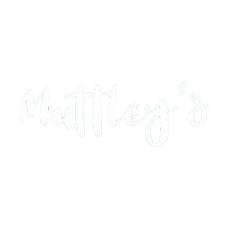 White handwritten-style text that says "Matthew's" on a black background.