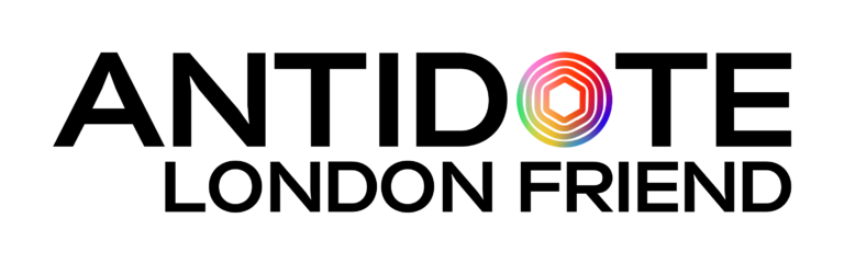 Color wheel with a speech bubble shape in rainbow colors.