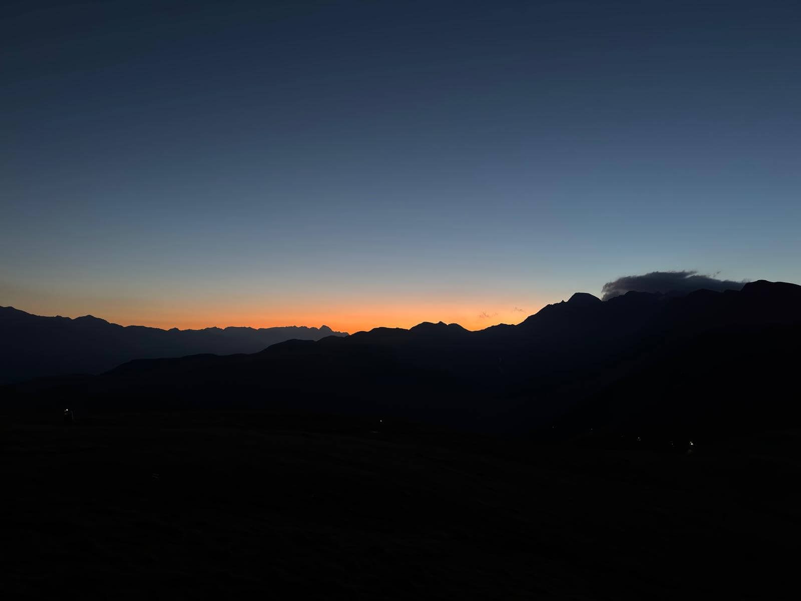 Sun rising up at the top of the climb at the Swiss Alps 100