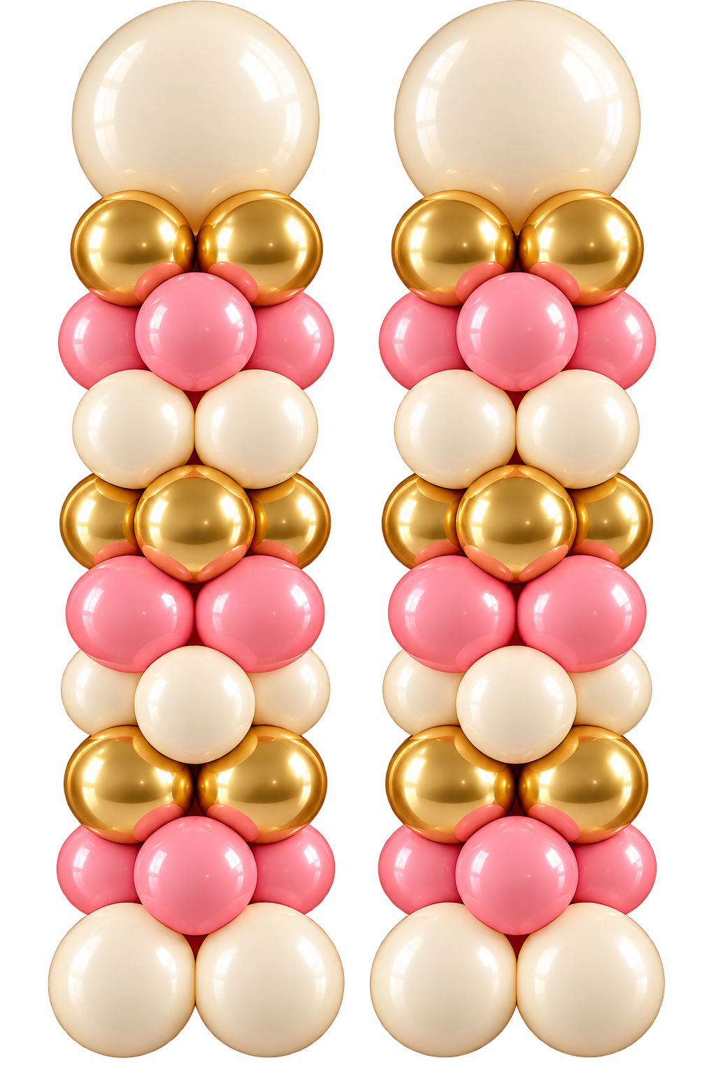 Twin Ivory, Gold, and Pink Balloon Columns.png
