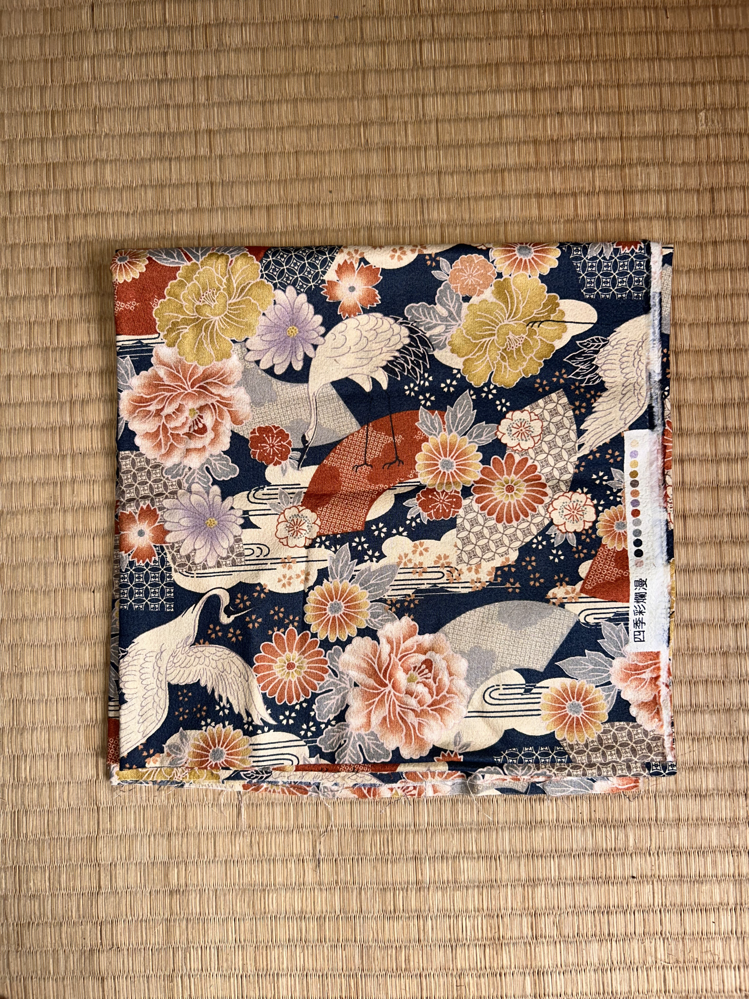 Crane & Flower Fabric