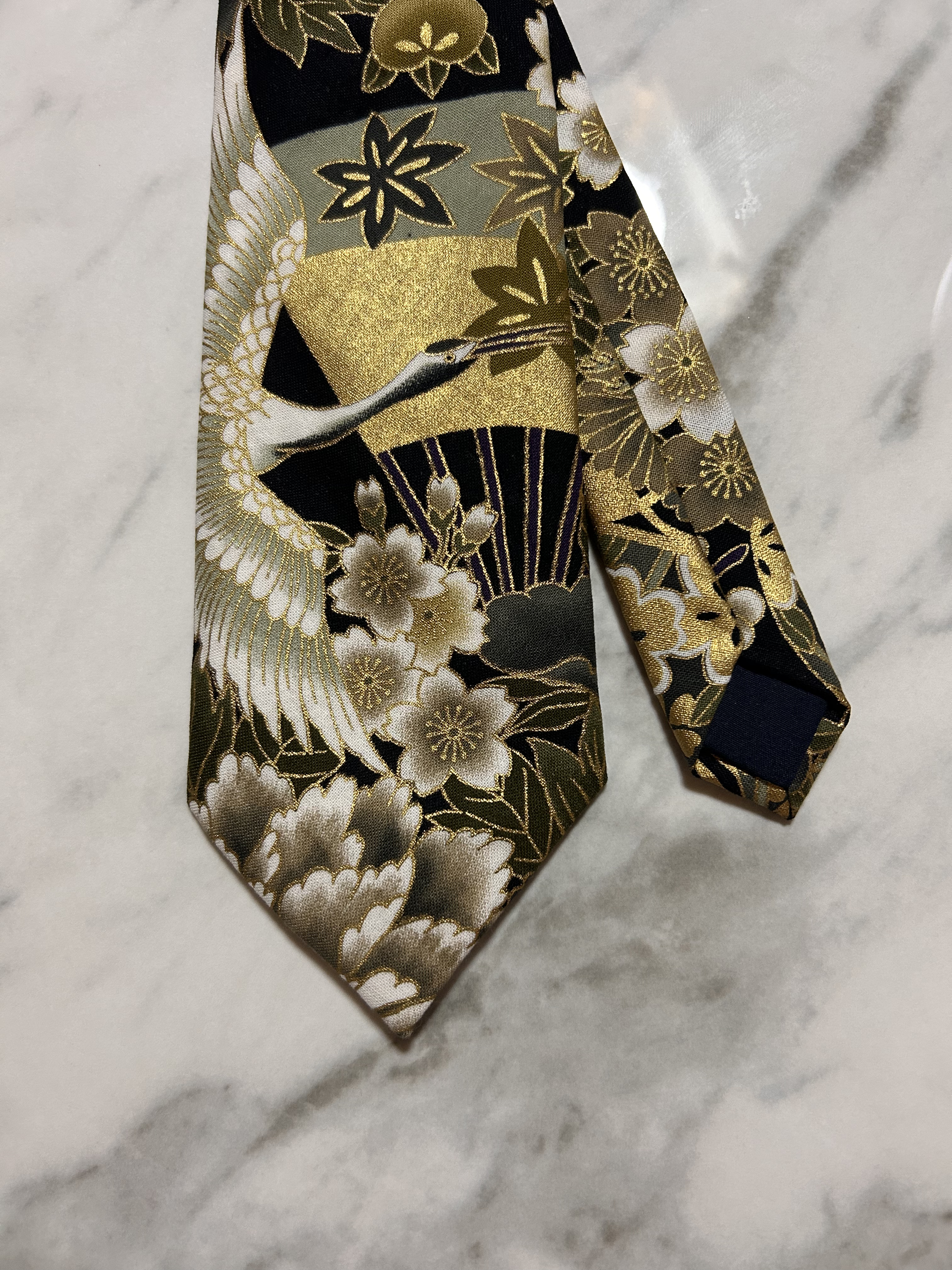 Gold Crane Tie