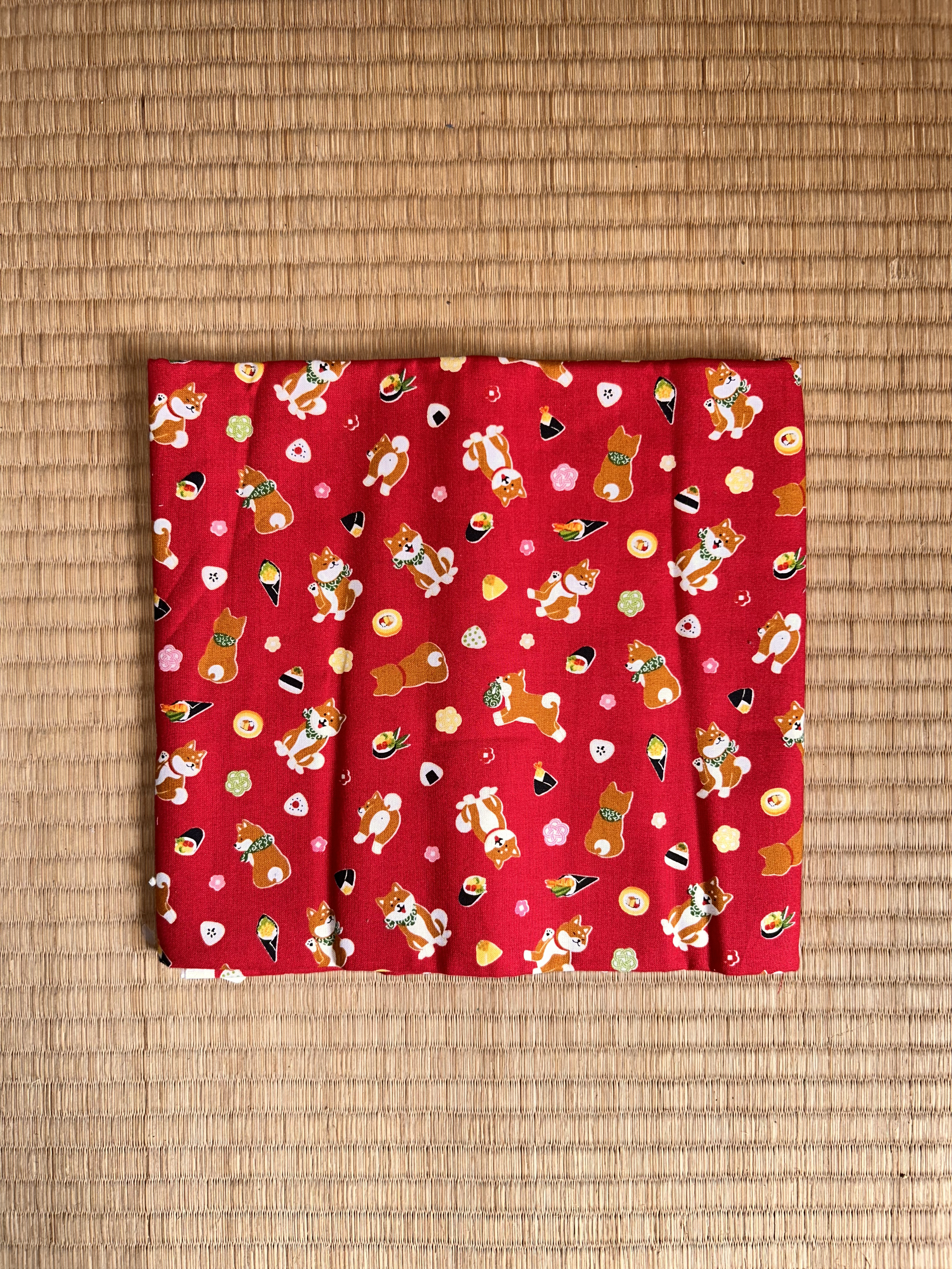 Red Corgi & Sushi Fabric