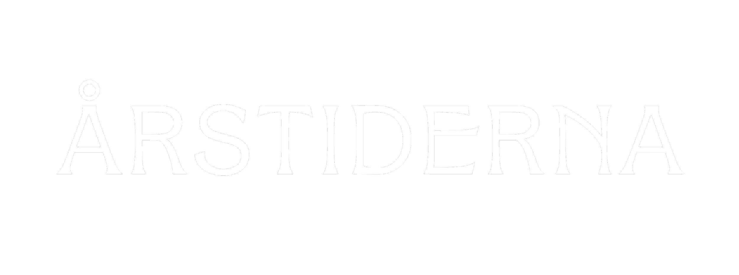Logo with the word 'Årstiderna' in white font on a black background.