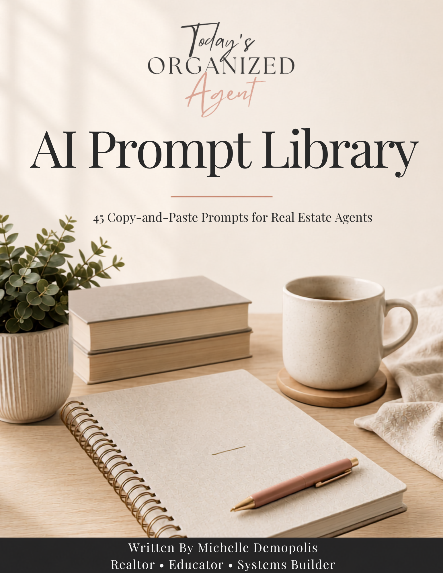 AI Prompt Library for real estate agents, 45 copy and paste prompts by Michelle Demopolis