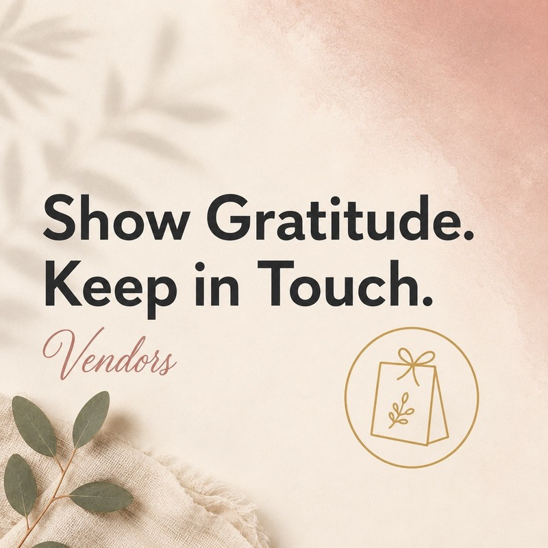 graphic show gratitude. keep in touch. business development