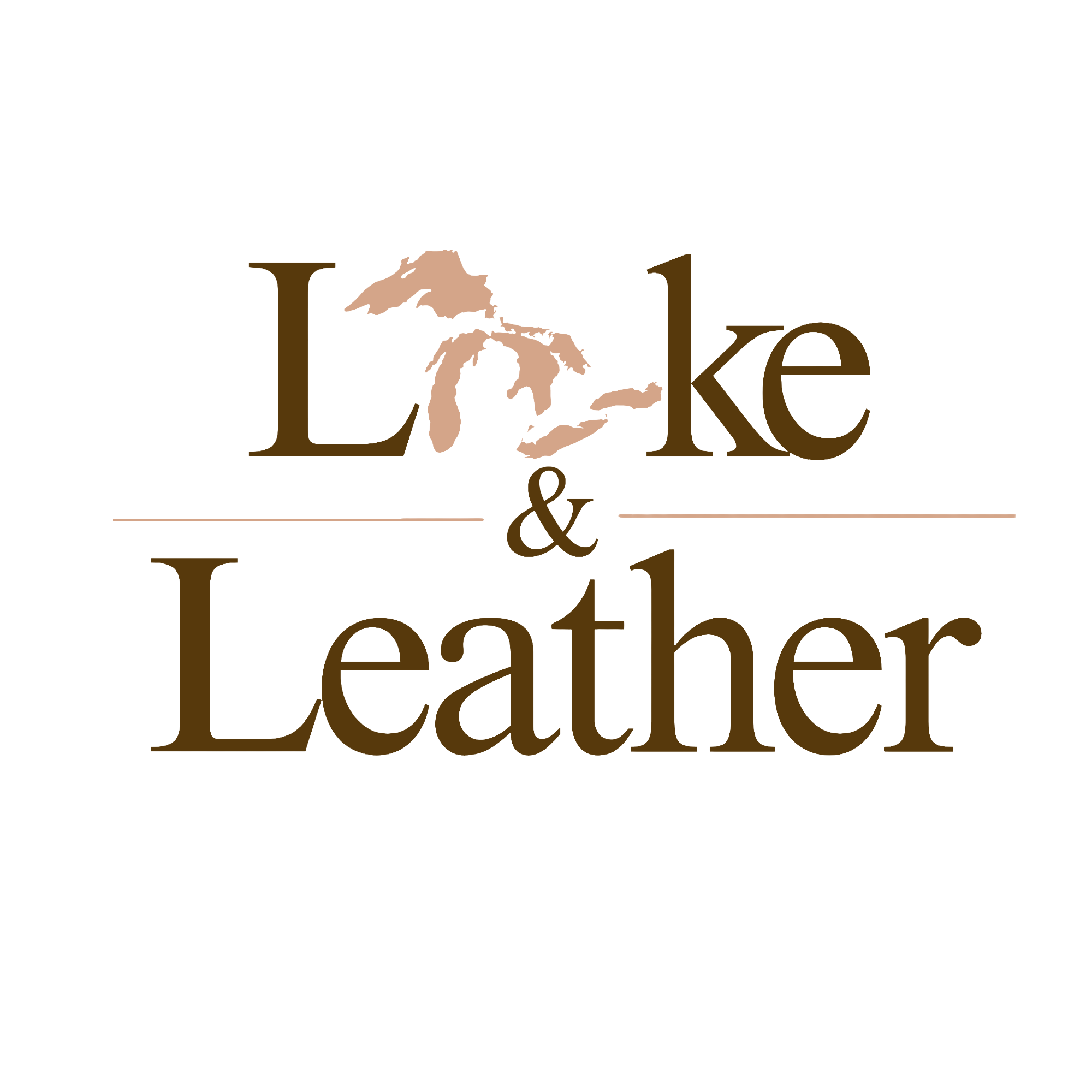 A black background with the text 'Love & Laughter' written in large brown and tan font, with a tan silhouette of the state of Michigan in between the words.