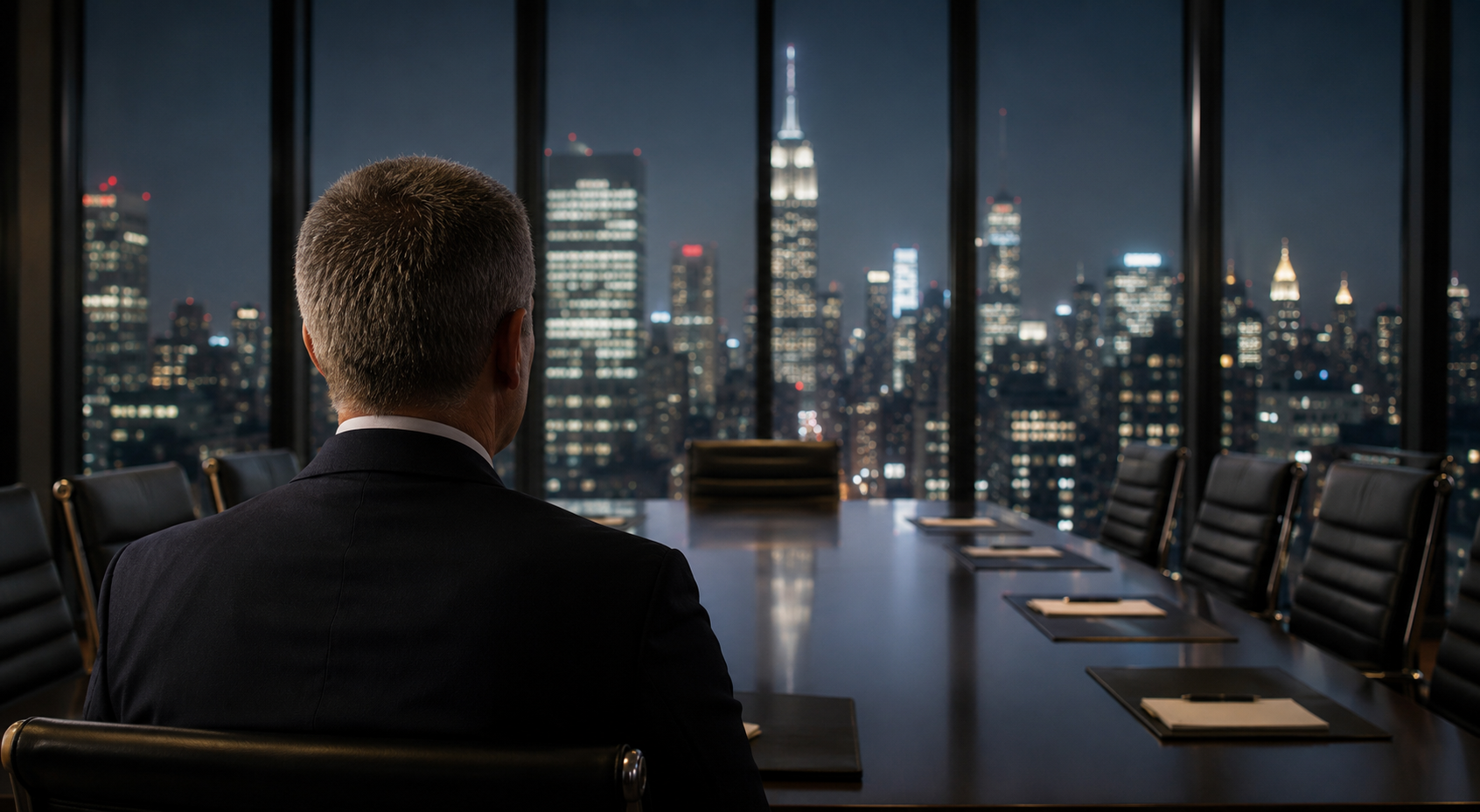 Modern corporate boardroom representing collaboration, governance, and executive leadership.