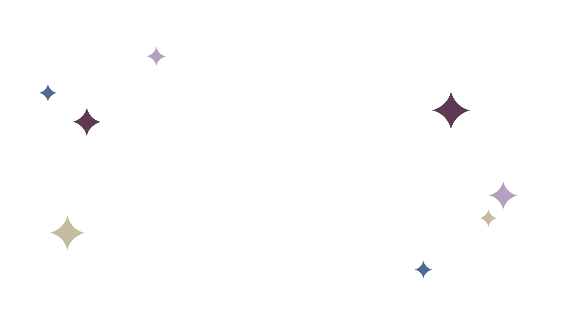 Bunte Glitzersterne auf weißem Hintergrund.
