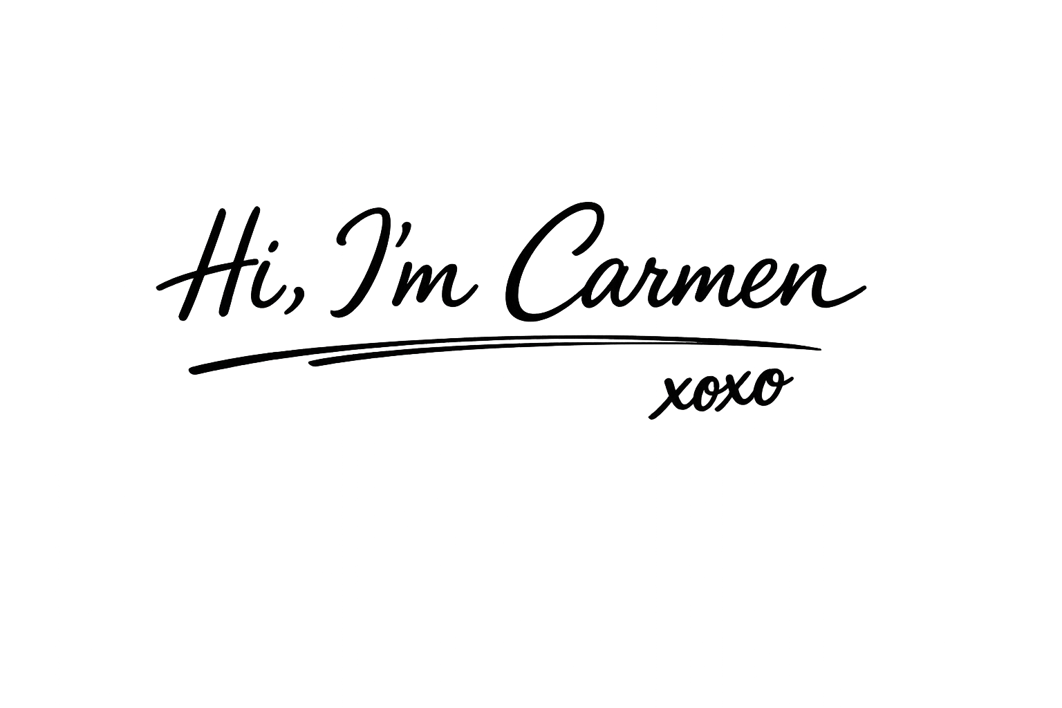 Handwritten-style text that says 'Hi, I'm Carbon xoxo'