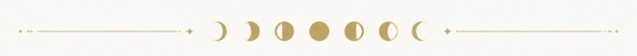 A decorative border featuring various phases of the moon in gold color.