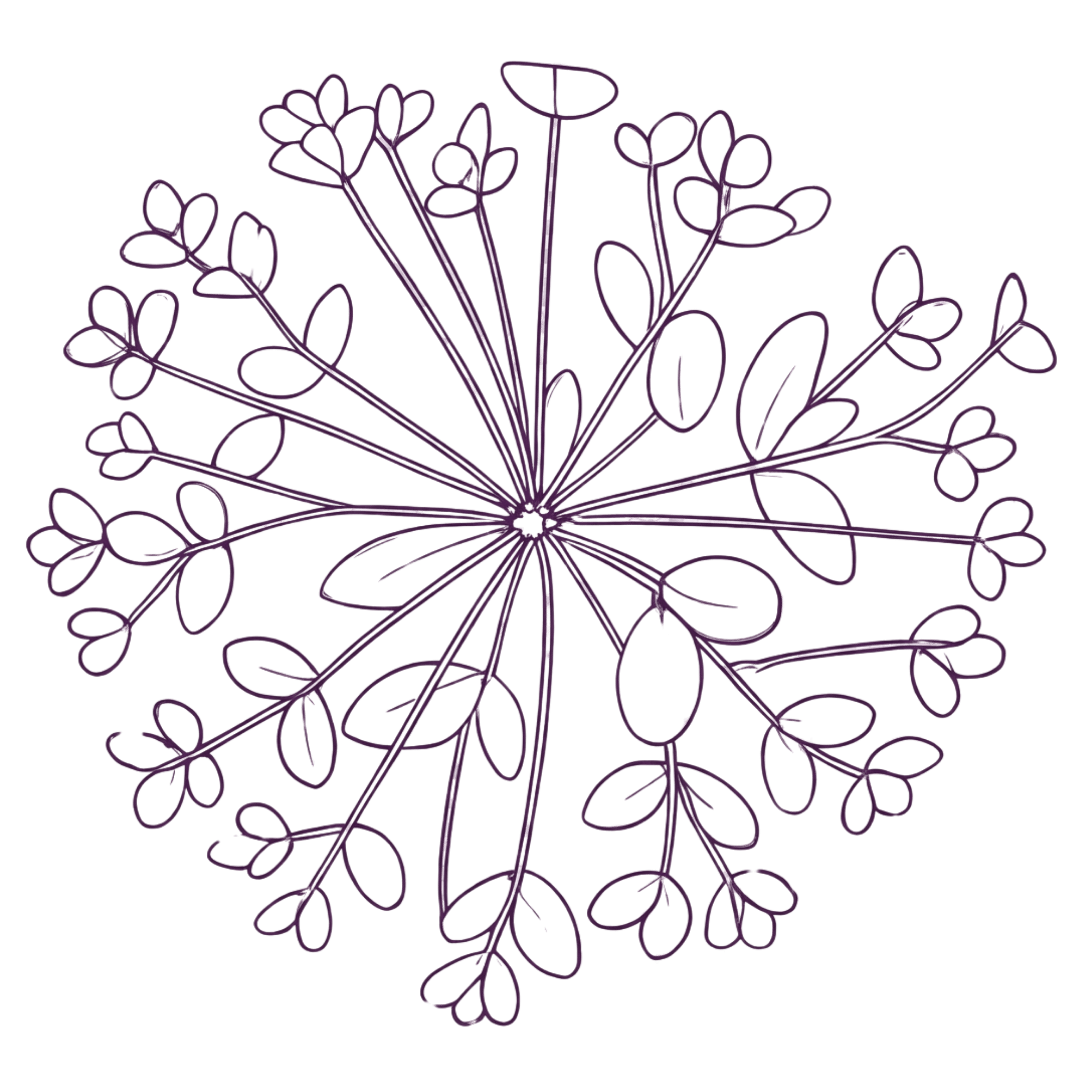 cut out flower logo in purple