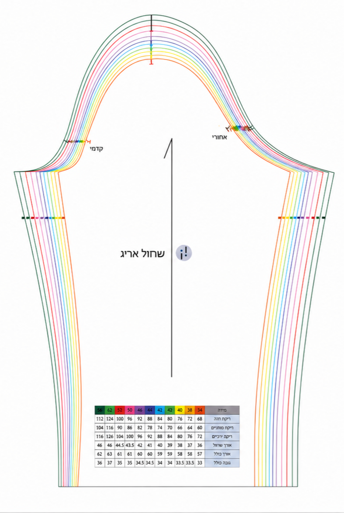 גזרת תפירה מודפסת להכנת בגד בתפירה עצמית