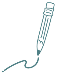 Drawing of a pen with ink flowing from its tip.