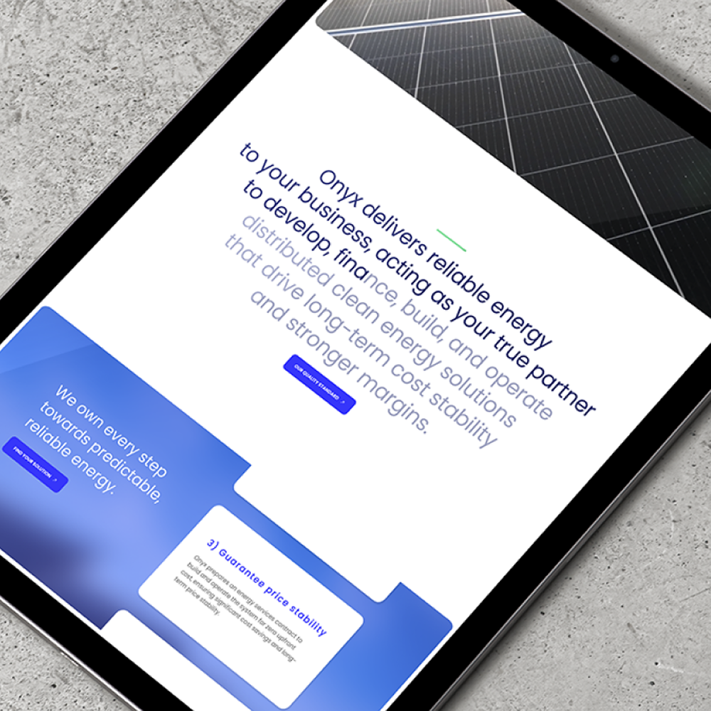 Onyx Renewables Website Mobile
