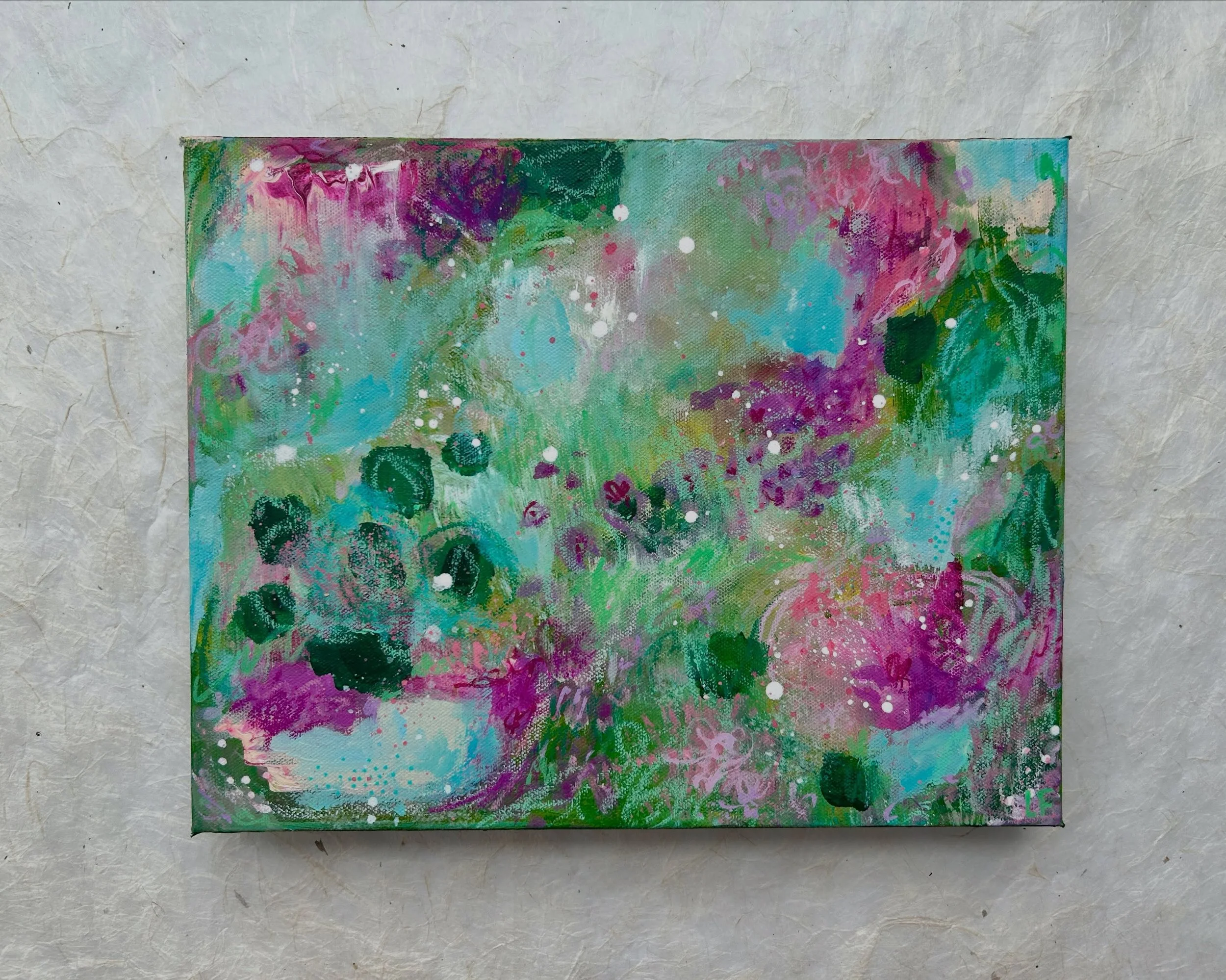 &ldquo;Celestial Meadow&rdquo;
11x14 &bull; Acrylic and Pastels on Canvas
$200 + $15 shipping
Local pickup available in Hillsborough, NC
Available now!

I really enjoyed making this piece and am so happy with the overall feel of it! As I was painting