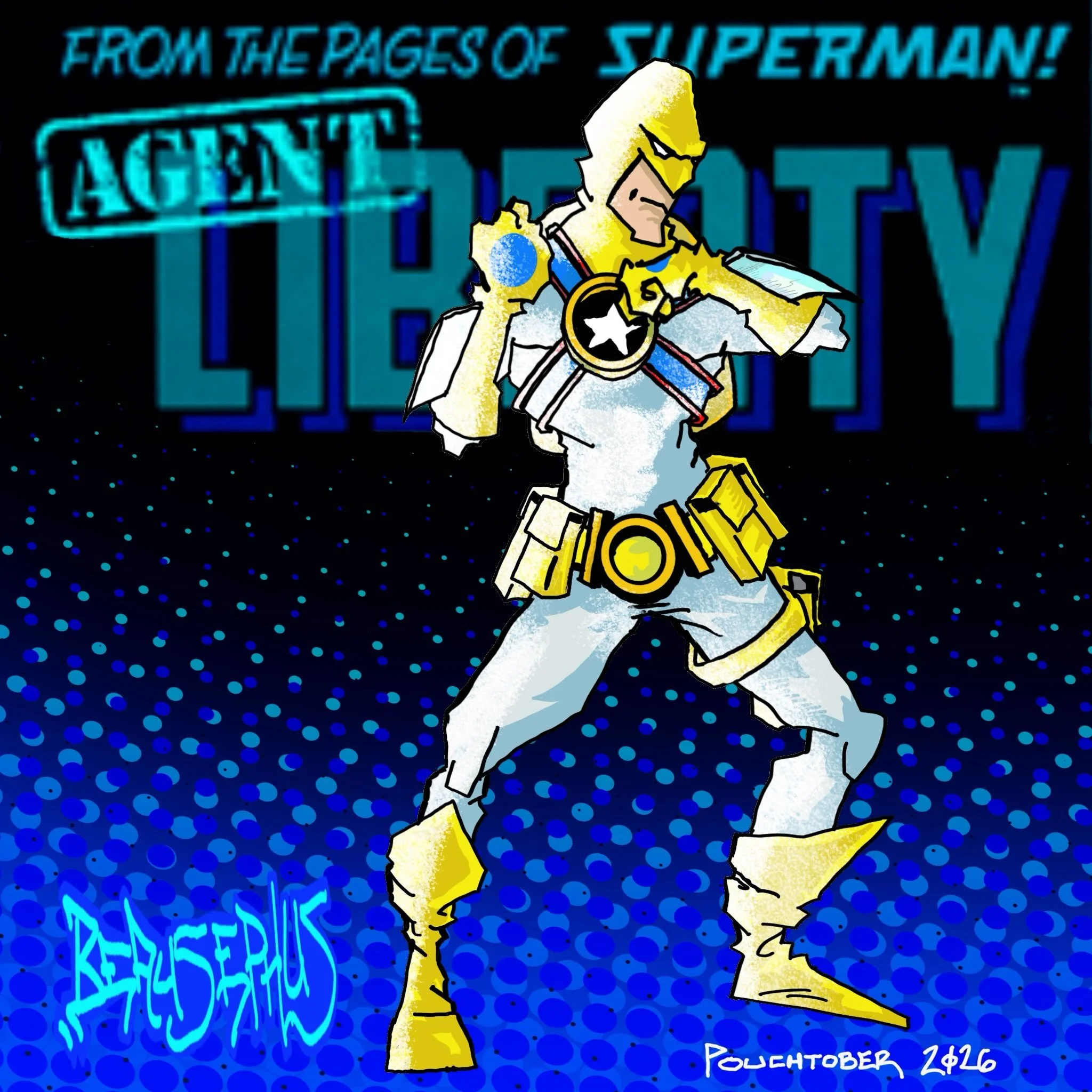 I barely remember this character&hellip; same JLA Era as Bloodwynd? oooh maybe next year - GEMTOBER! Characters with jewels embedded in their bodies. Bloodwynd. The DC villain with gemstone eyes.  Full disco Phantom Stranger with his big medallion. E