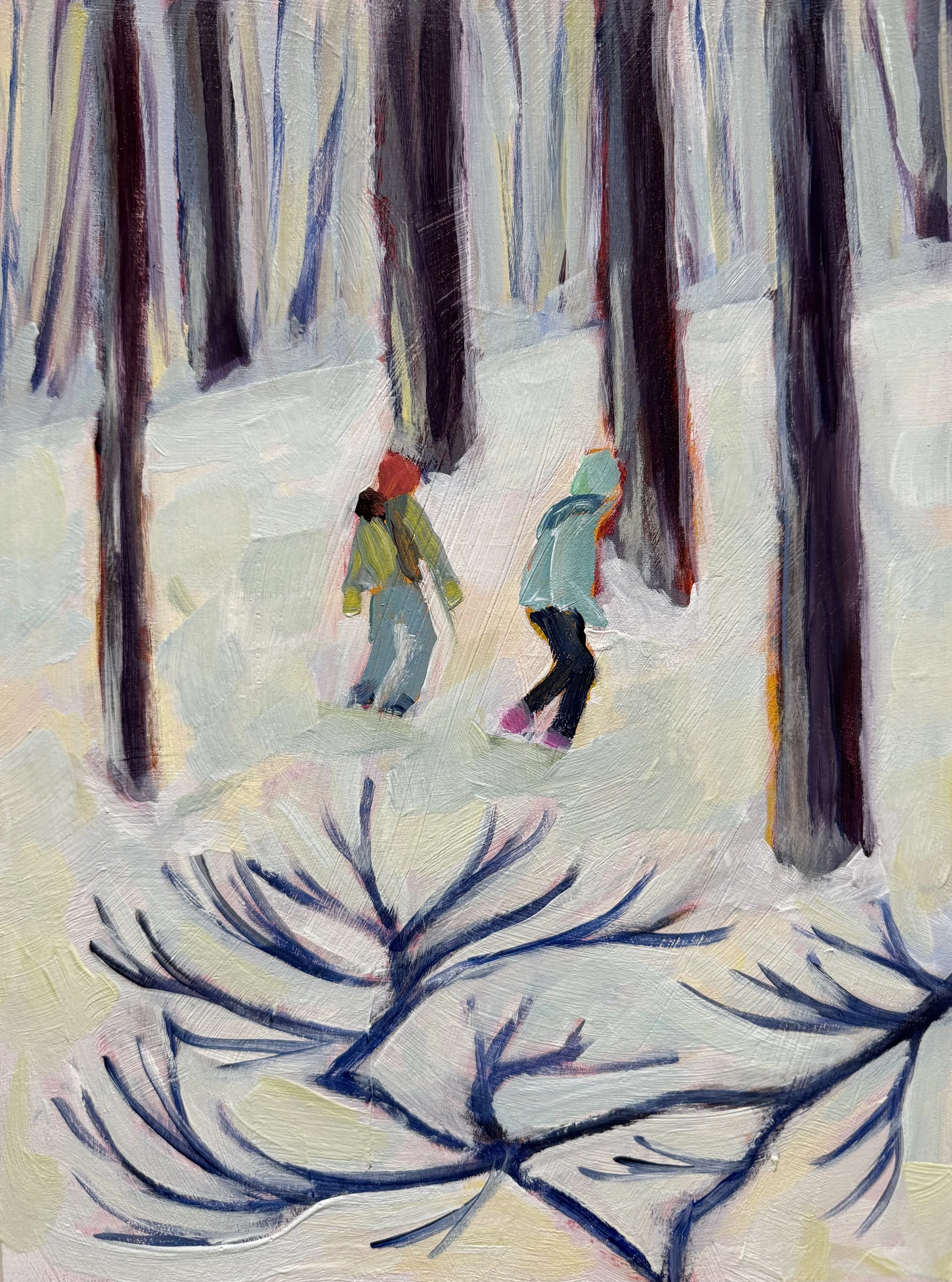 Snow Day: 9x12. Acrylic on board