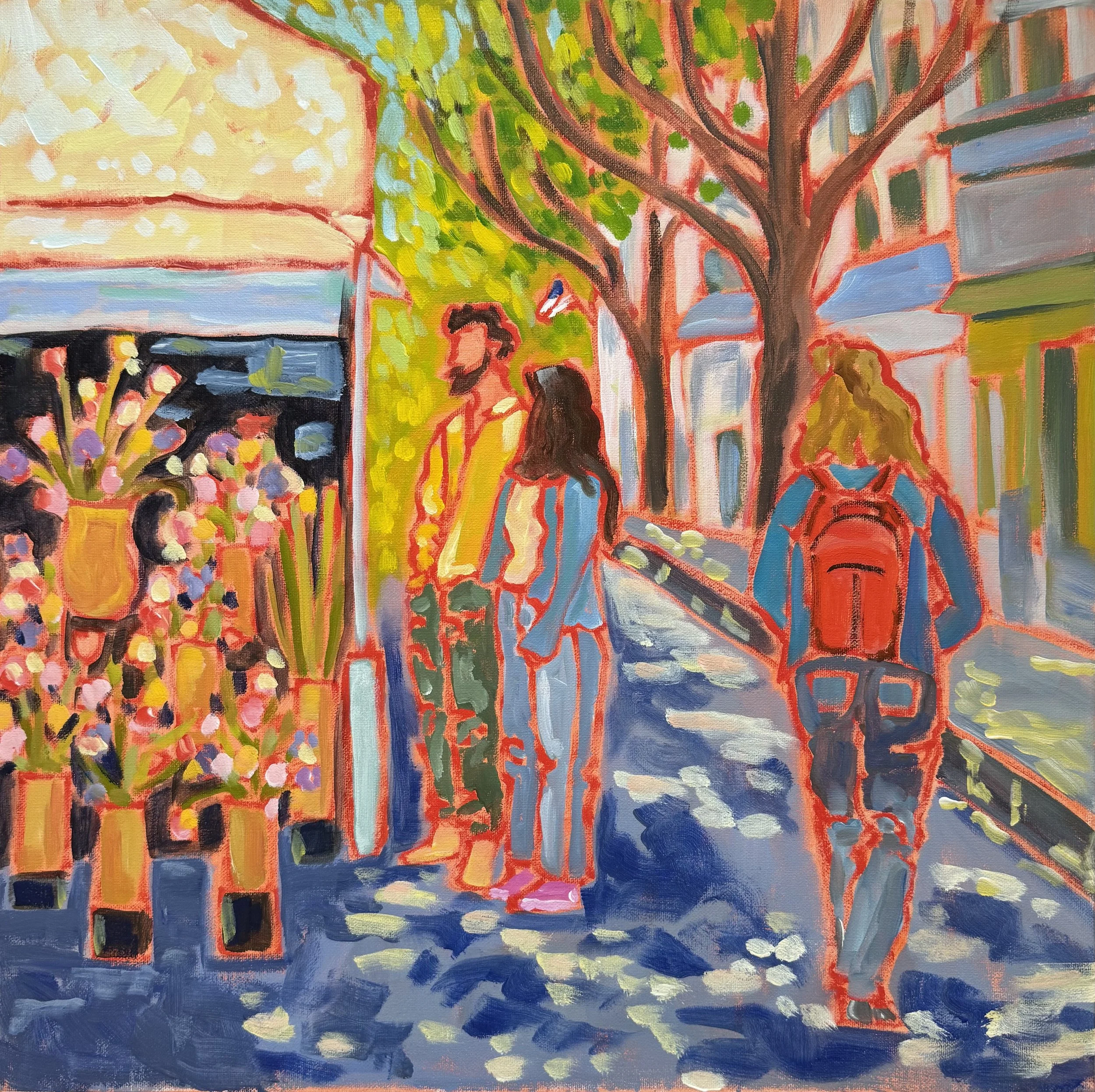 Flower Market: 20x20. Acrylic on canvas