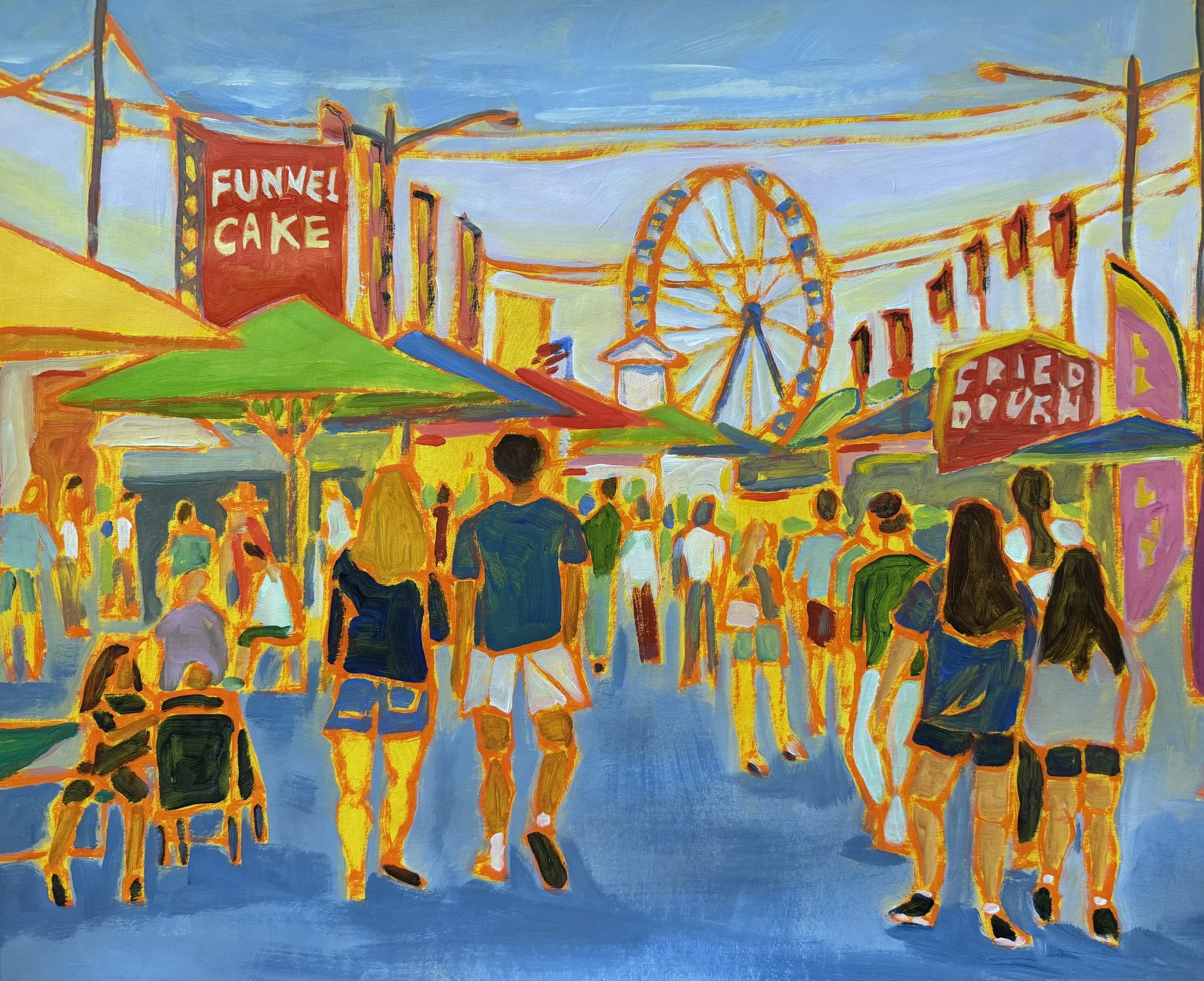 Funnel Cake: 18x24. Acrylic on mixed media paper