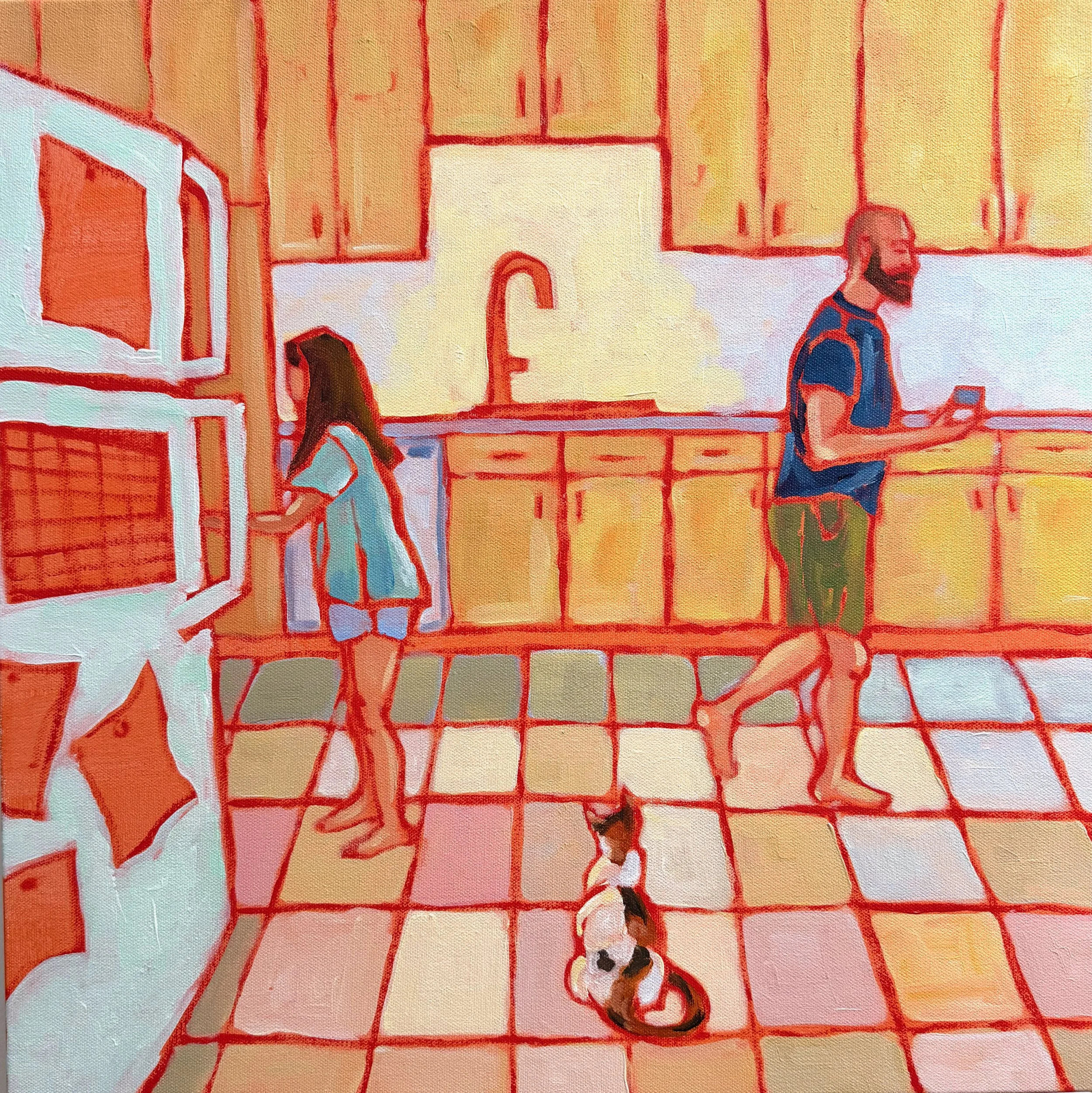 Dinnertime! 20x20. Acrylic on canvas