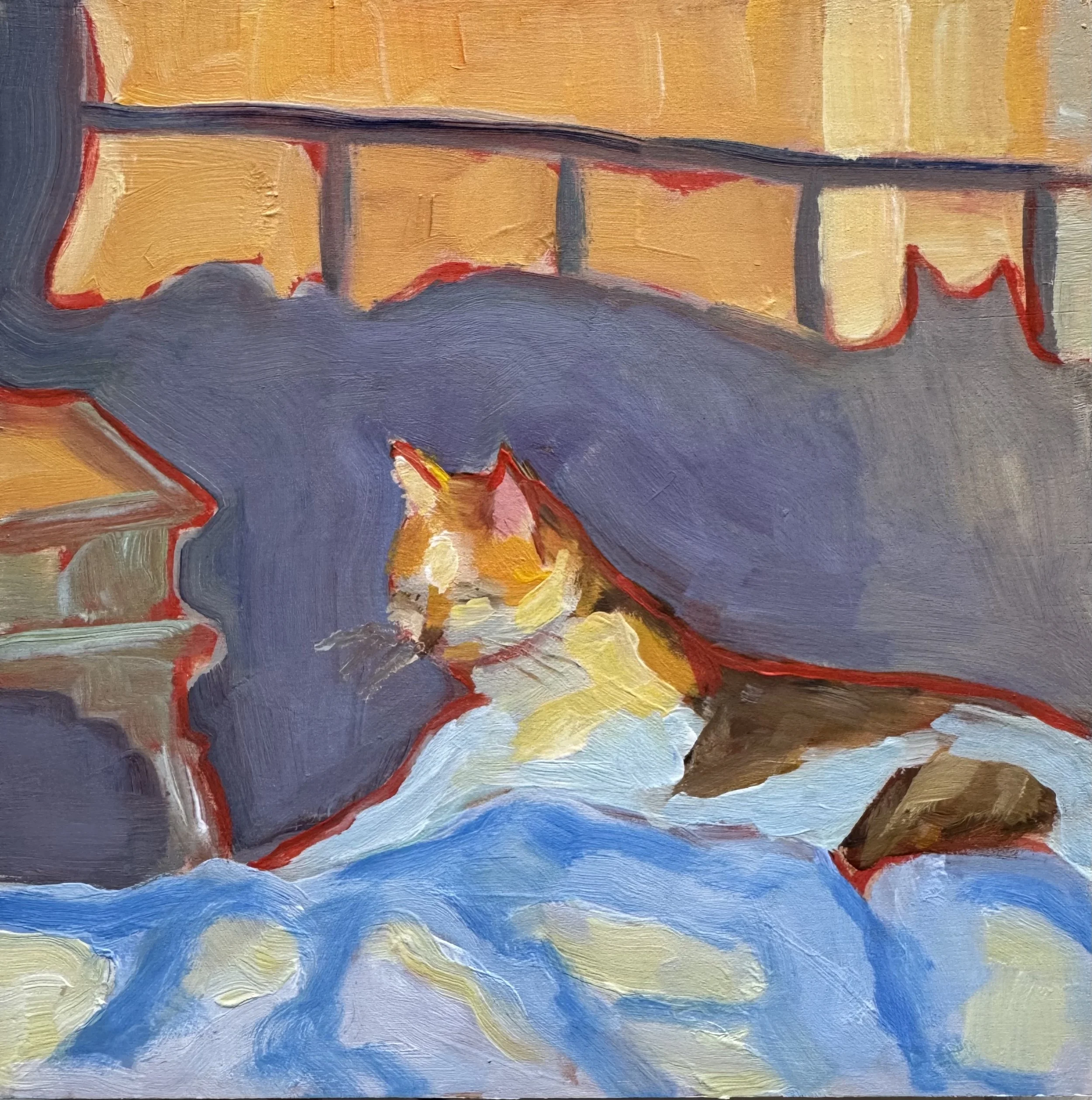 Good Morning, Felix: 8x8. Acrylic on cradled board