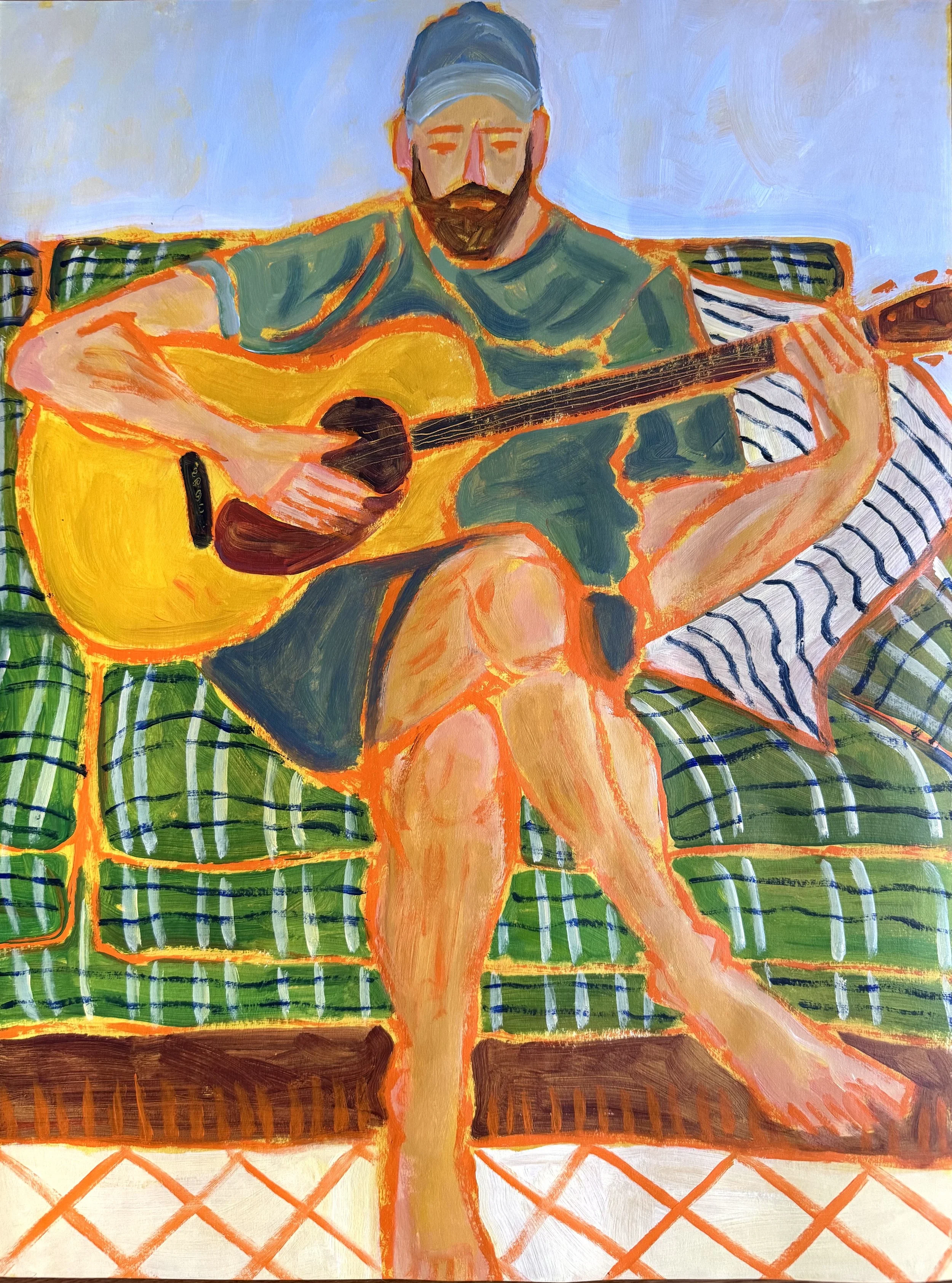 Couch Blues: 18x24. Acrylic on mixed media paper