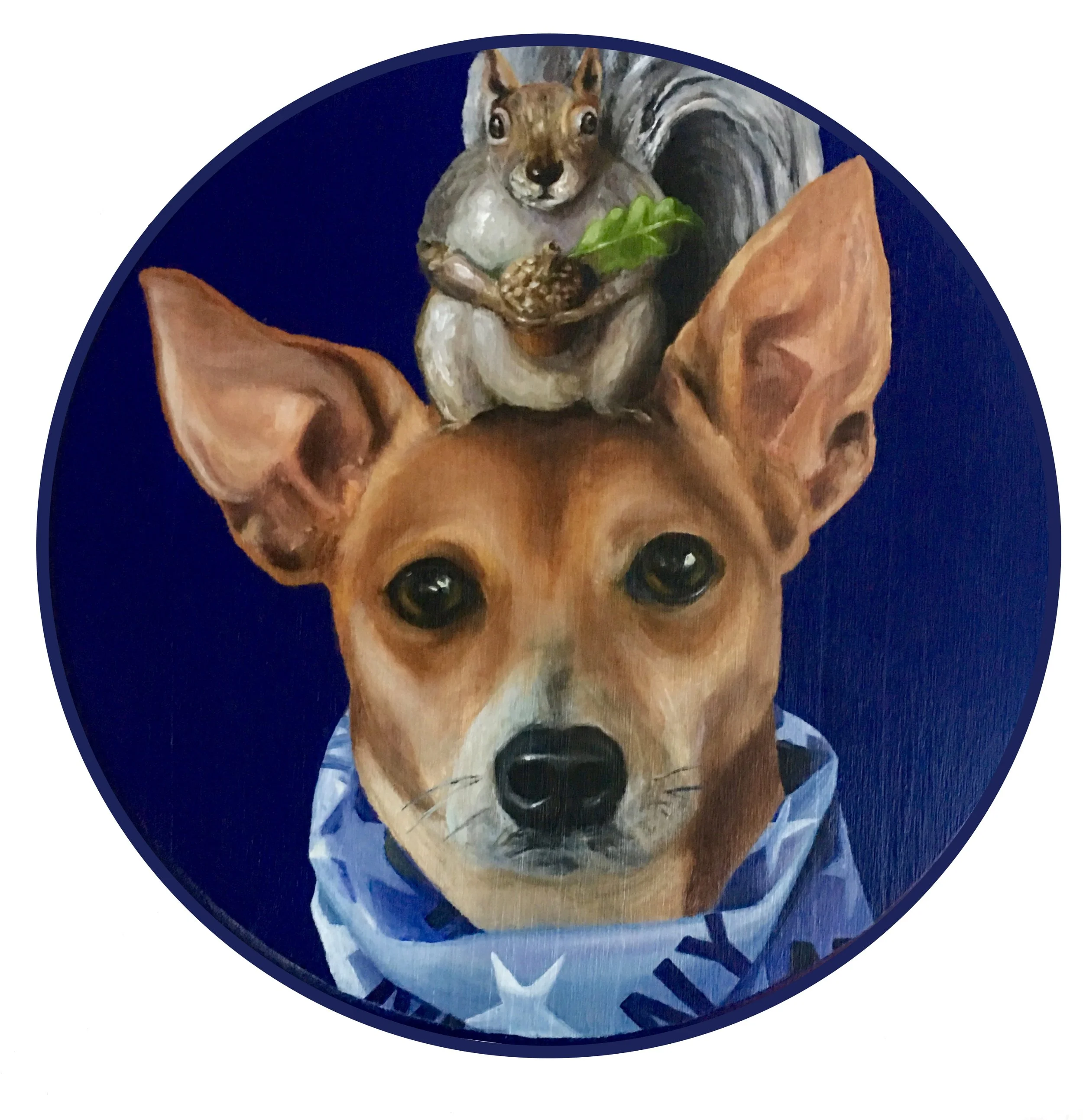 Aggie and her Nemesis
- 12" oil on wood