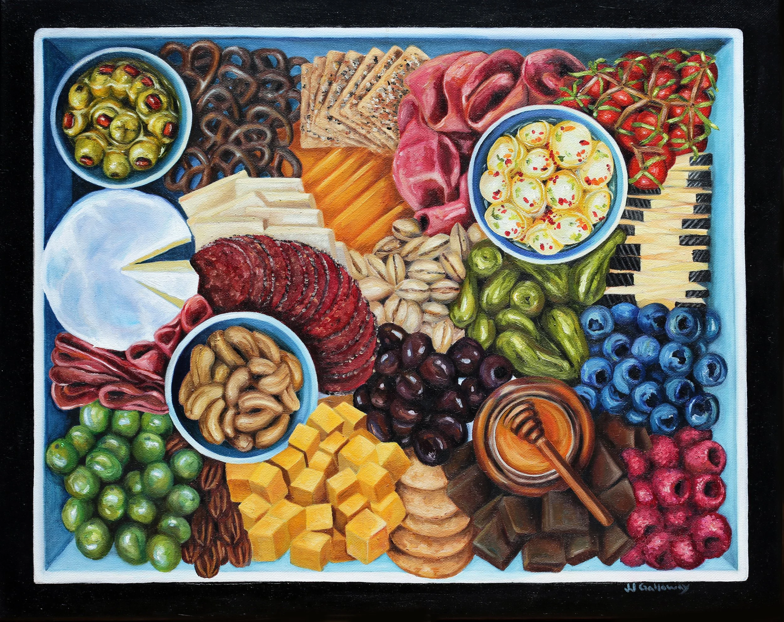 Charcuterie - Oil on canvas, framed