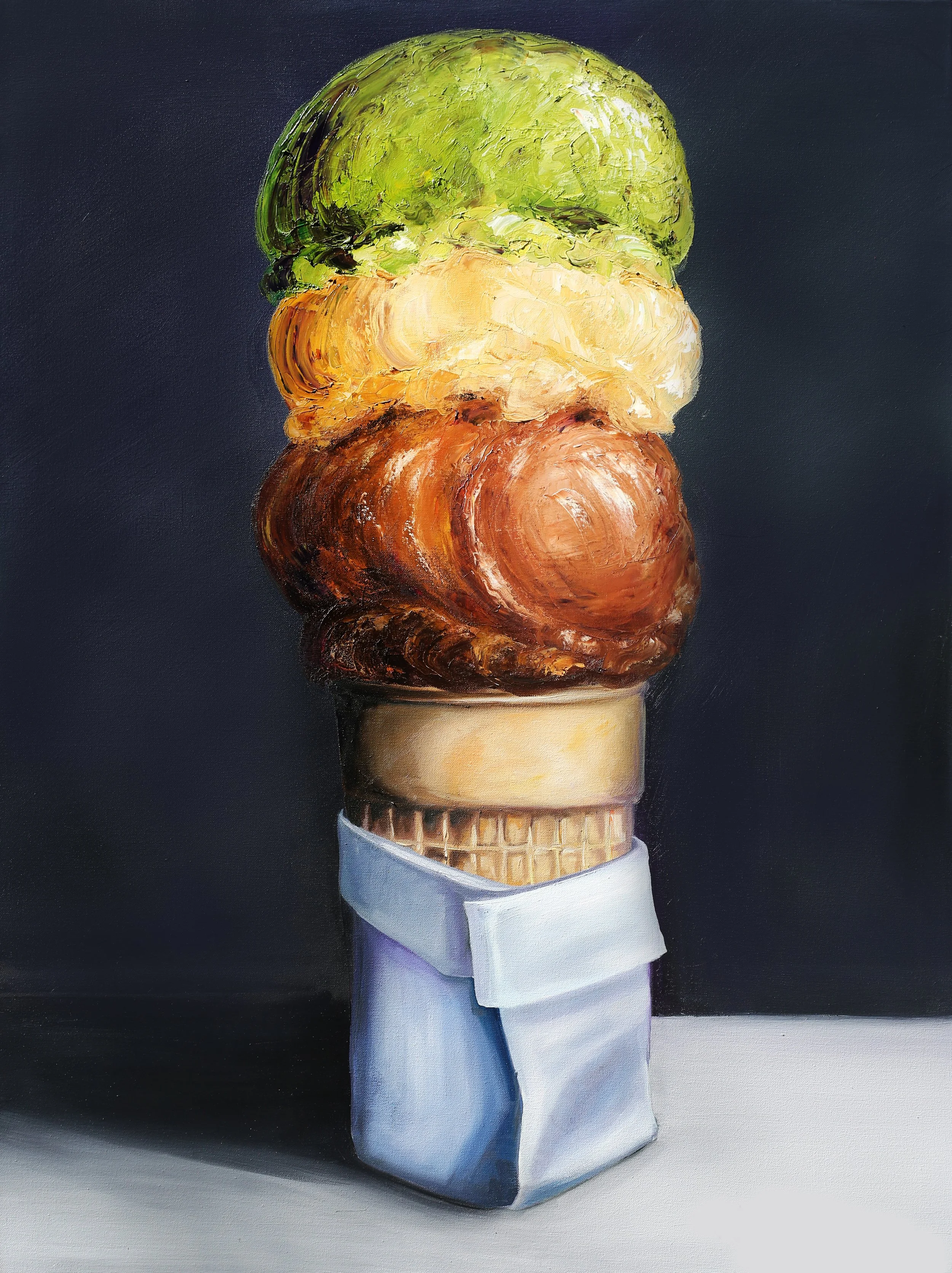 Three Scoops - Available - Oil on Canvas