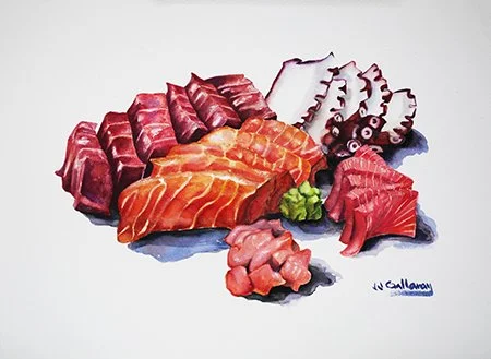Sushi & Sashimi Series - Watercolors on paper