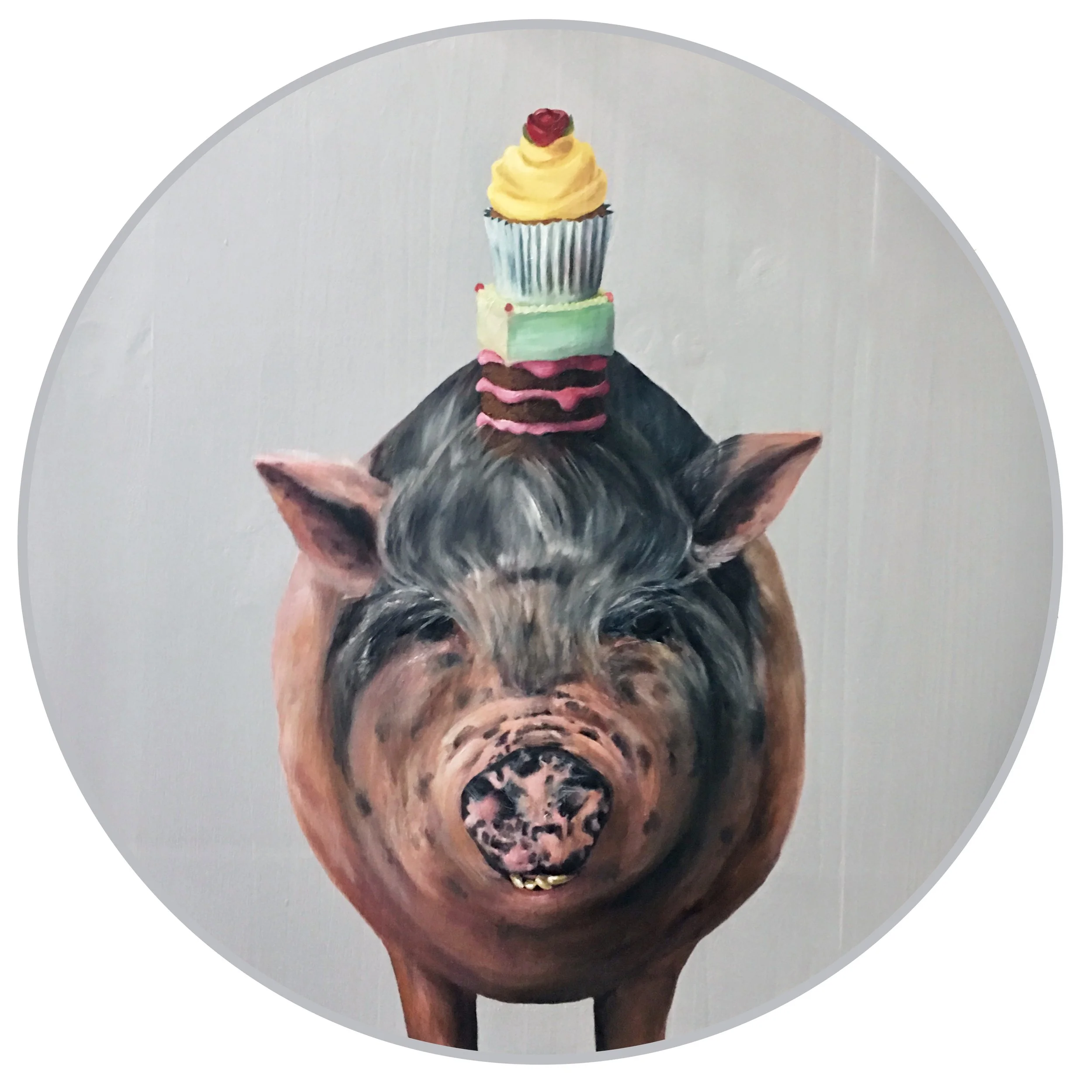 Sweet Scarlet - 28" Oil on wood