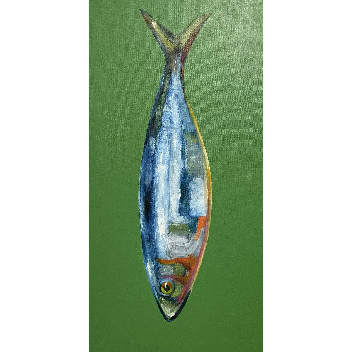 Single Sardine on Green