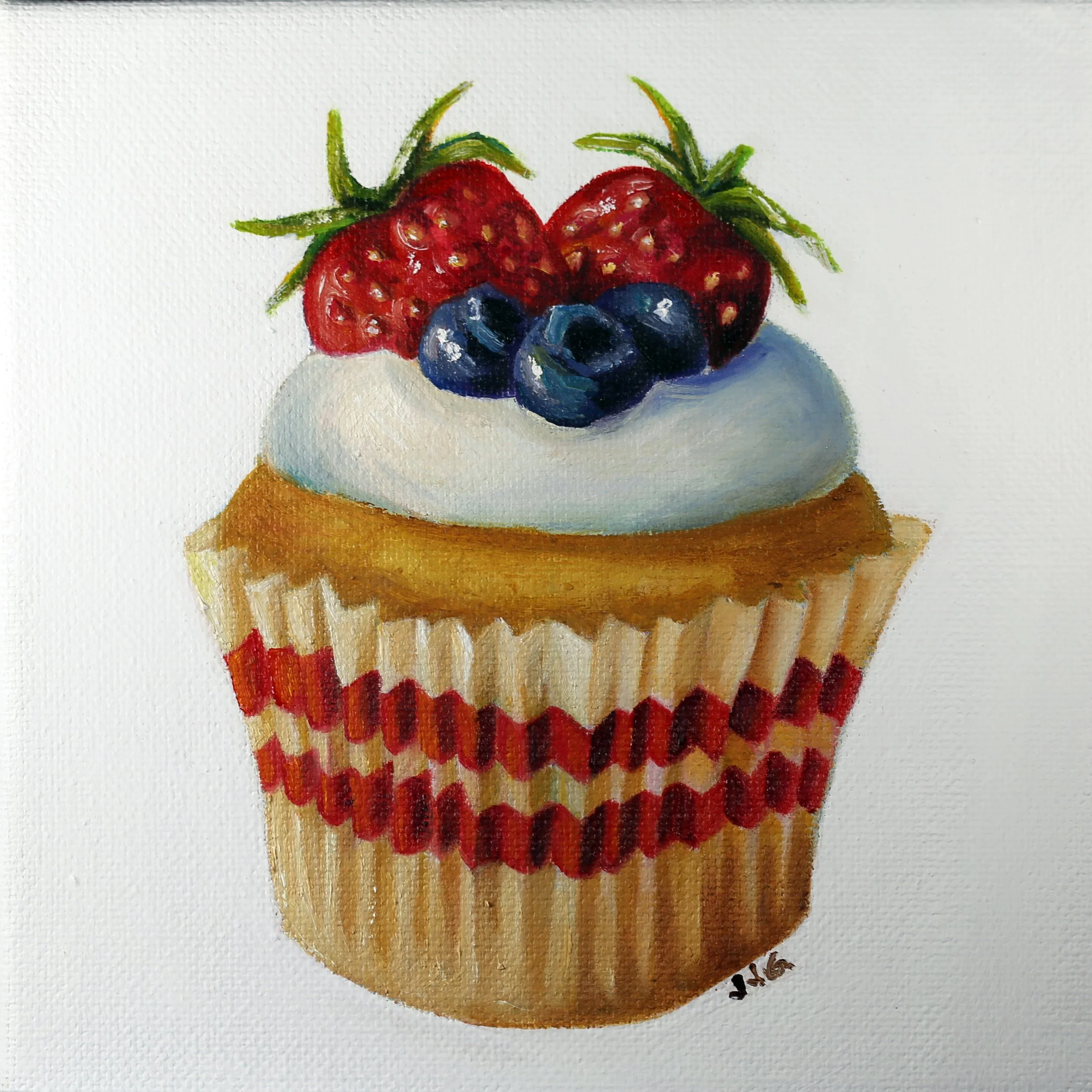 Cupcake Series - 6 x 6 x 2 inch oil paintings on canvas
